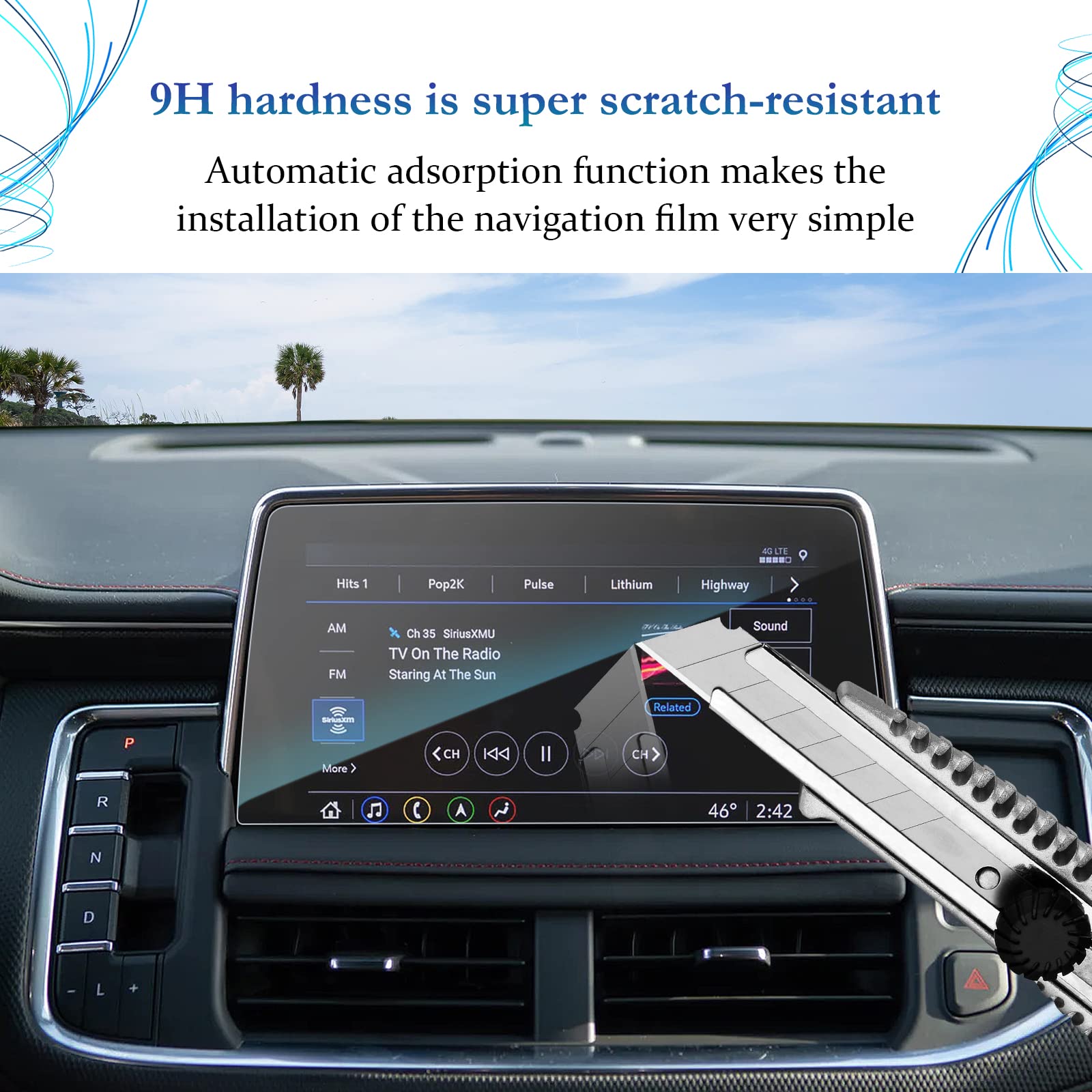 Sktu 2023 2024 Chevy Tahoe Accessories Screen Protector For 2021 2024 Chevy Tahoe/Chevy Suburban/Gmc Yukon 10.2In Navigation Tempered Glass Hd Clear