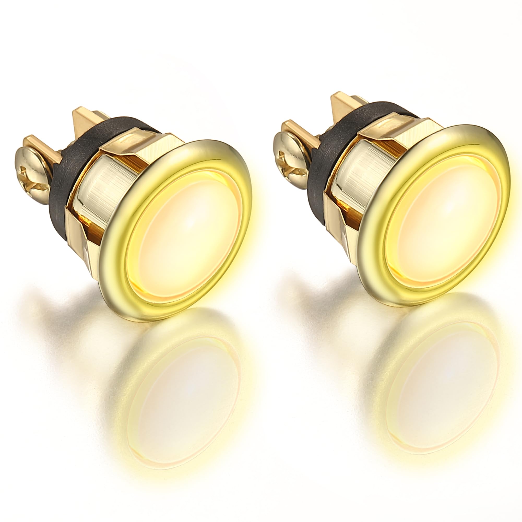 Dreyoo 2 Pack Lighted Doorbell Button Replacement, Easy To Install Wired Doorbell Button Push Door Bell Ringer Kit Round Rim Wit