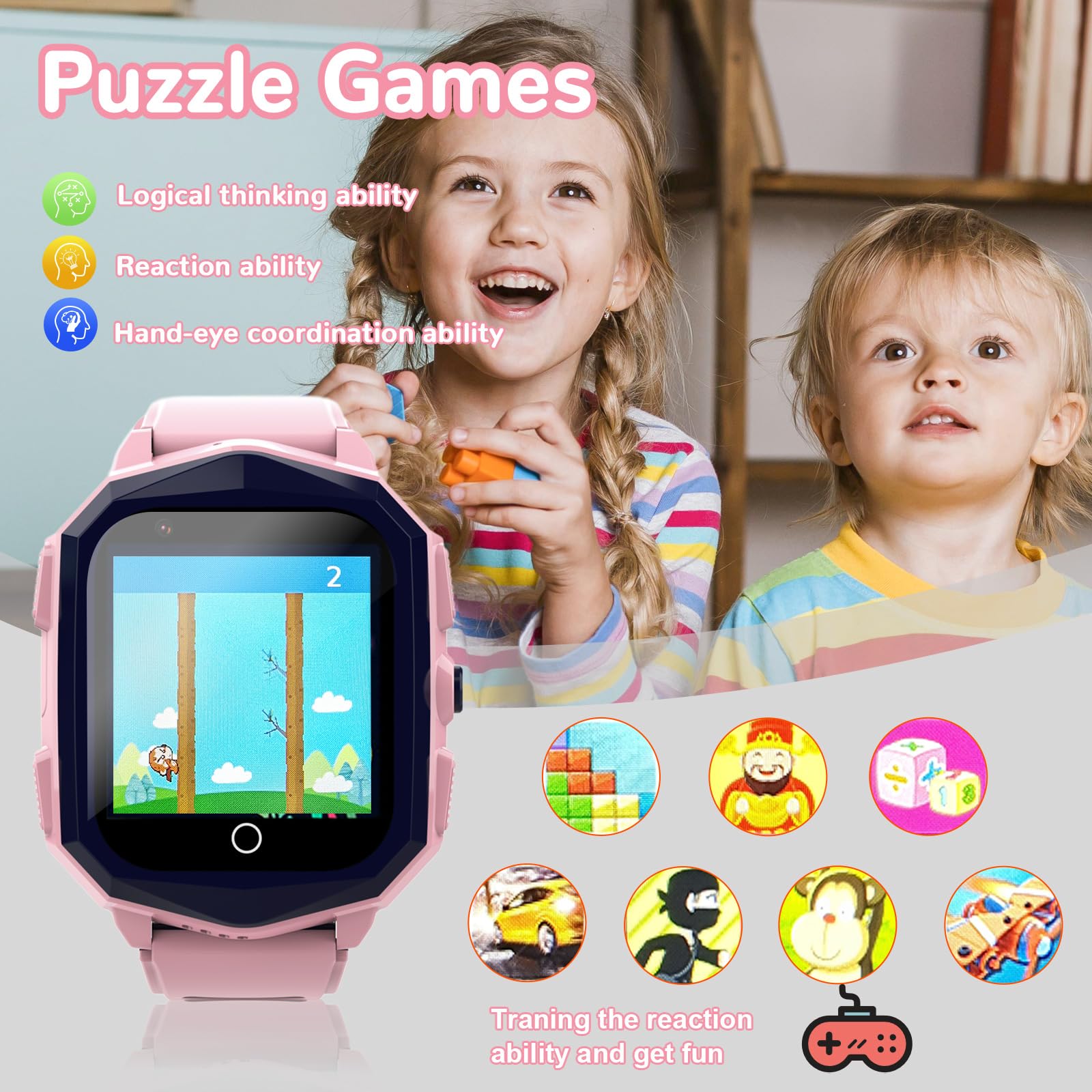Wonlex 4G Kids Smart Watch With Gps Tracker, Video Calling, Camera, Sos Emergency, 1.4 Inch Unlocked Kids Cell Phone Watch Birth