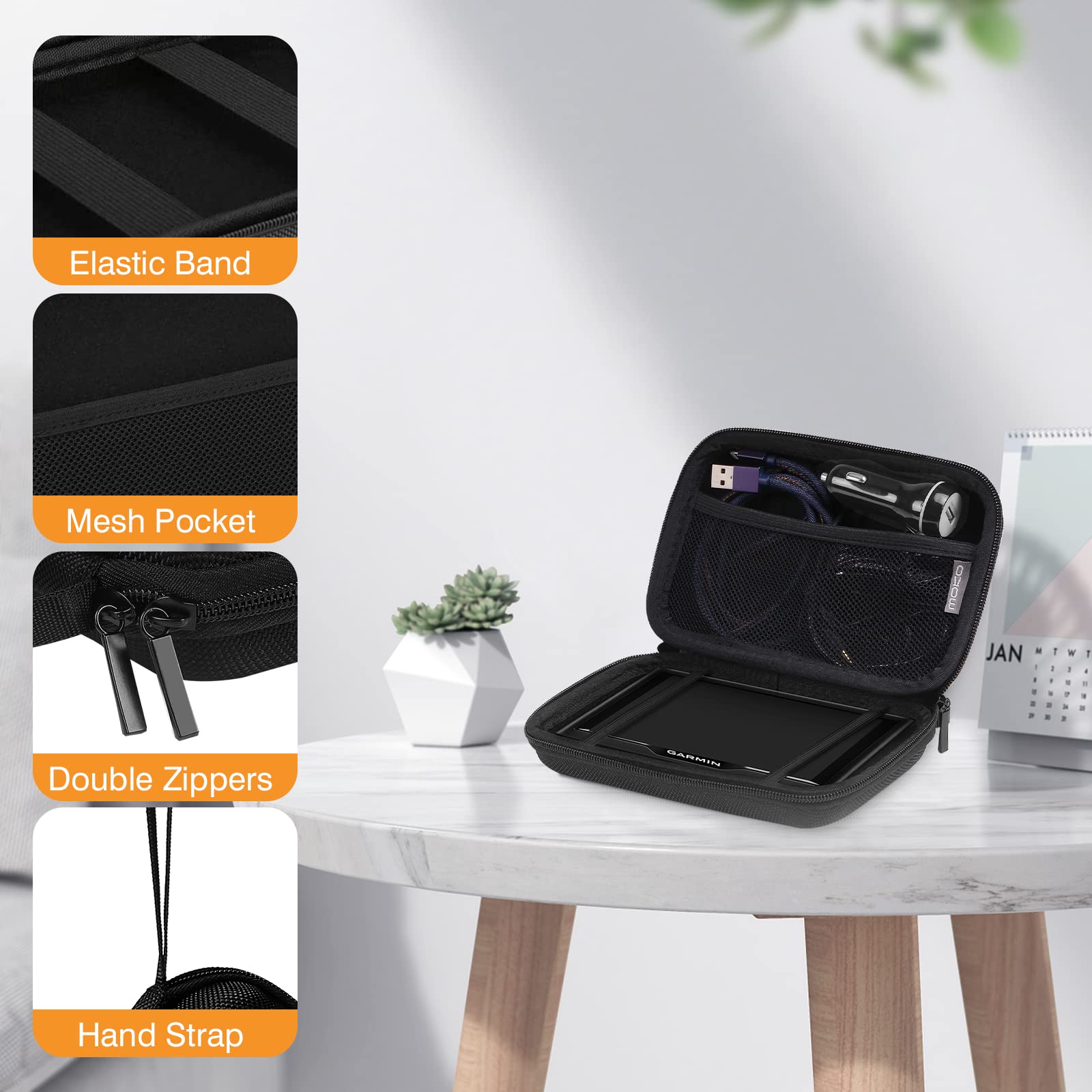 Moko 7-Inch Gps Carrying Case, Portable Hard Shell Protective Pouch Storage Bag For Car Gps Navigator Garmin/Tomtom/Magellan Wit