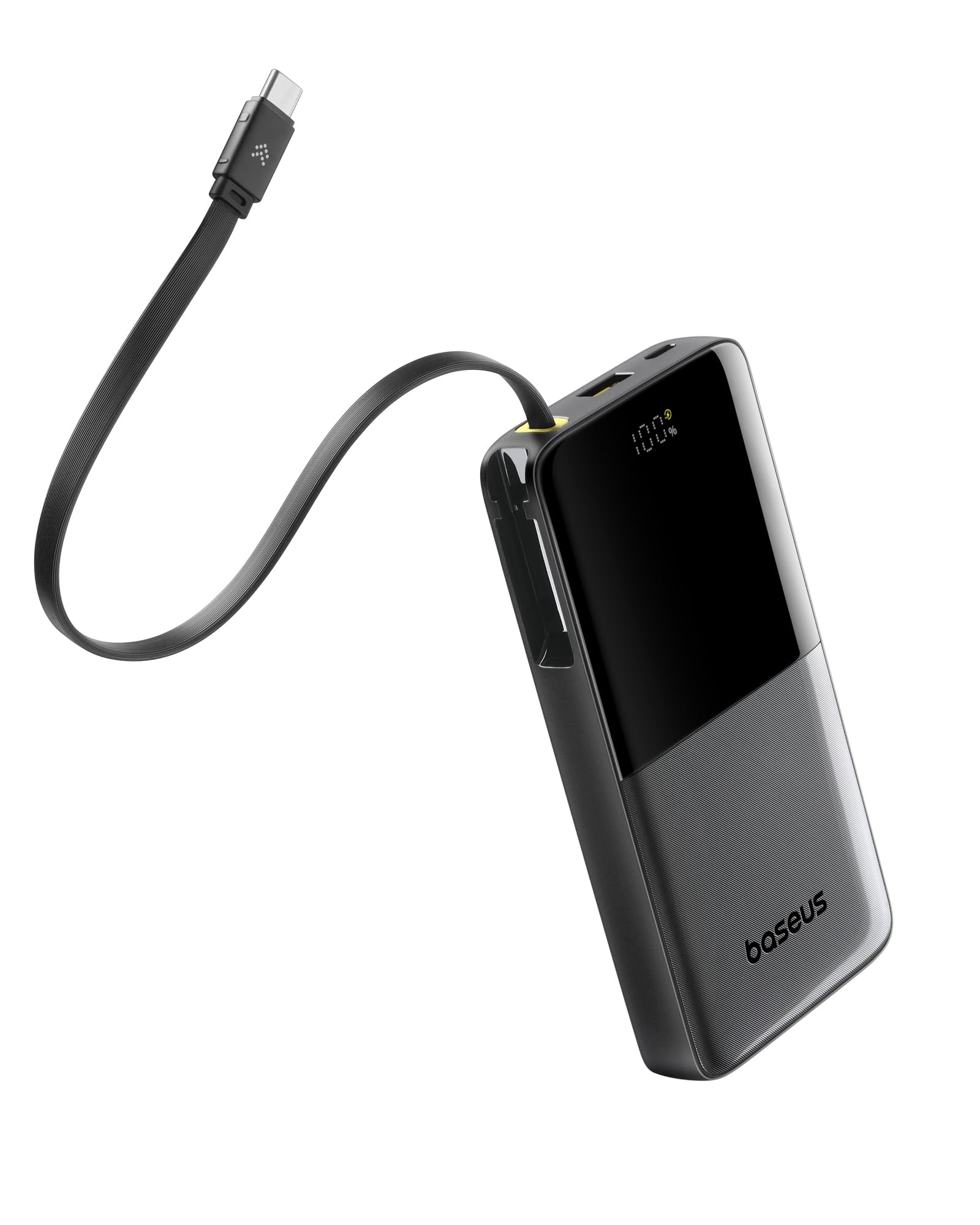 Baseus Portable Charger 10000mAh 22.5W Fast Charge, Builtin USBC Braided Cable PD QC Battery Pack for iPhone 17/16/15 Galaxy S