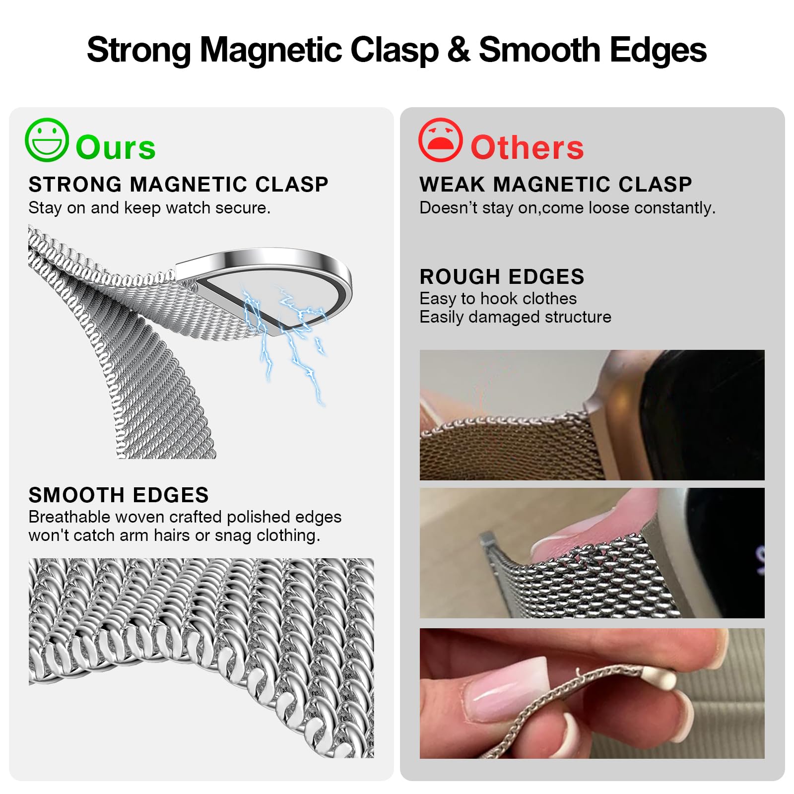 Belongme Mesh Metal Loop Compatible With Apple Watch Band 42Mm 44Mm 45Mm 46Mm 49Mm Series Ultra Se 10 9 8 7 6 5 4 3 2 1 Women Me