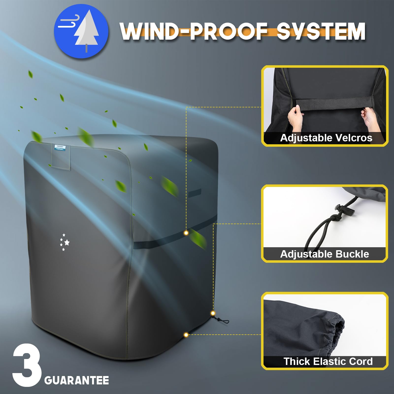 Libzaki Air Conditioner Cover Waterproof 600D Heavy Duty For Outside Units Durable Ac Cover Universal Sizes Square Fits Up To 26