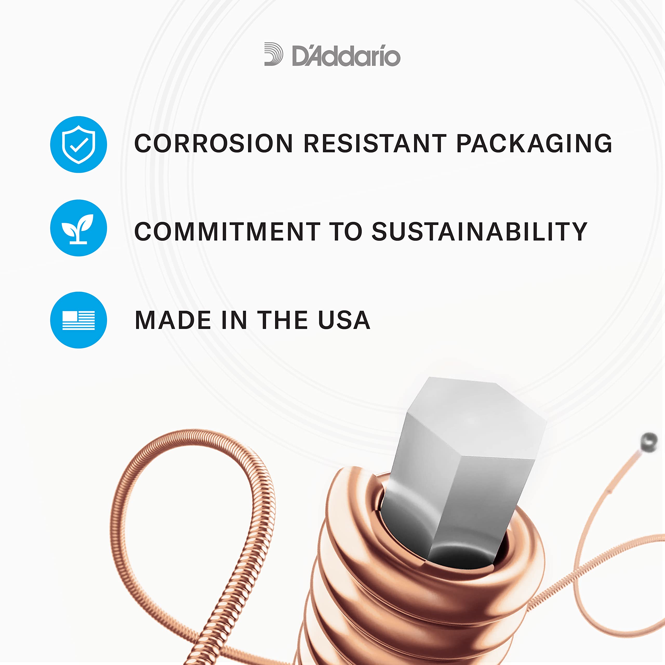 Daddario Guitar Strings   Phosphor Bronze Acoustic Guitar Strings   Ej18   Rich, Full Tonal Spectrum   For 6 String Guitars   14