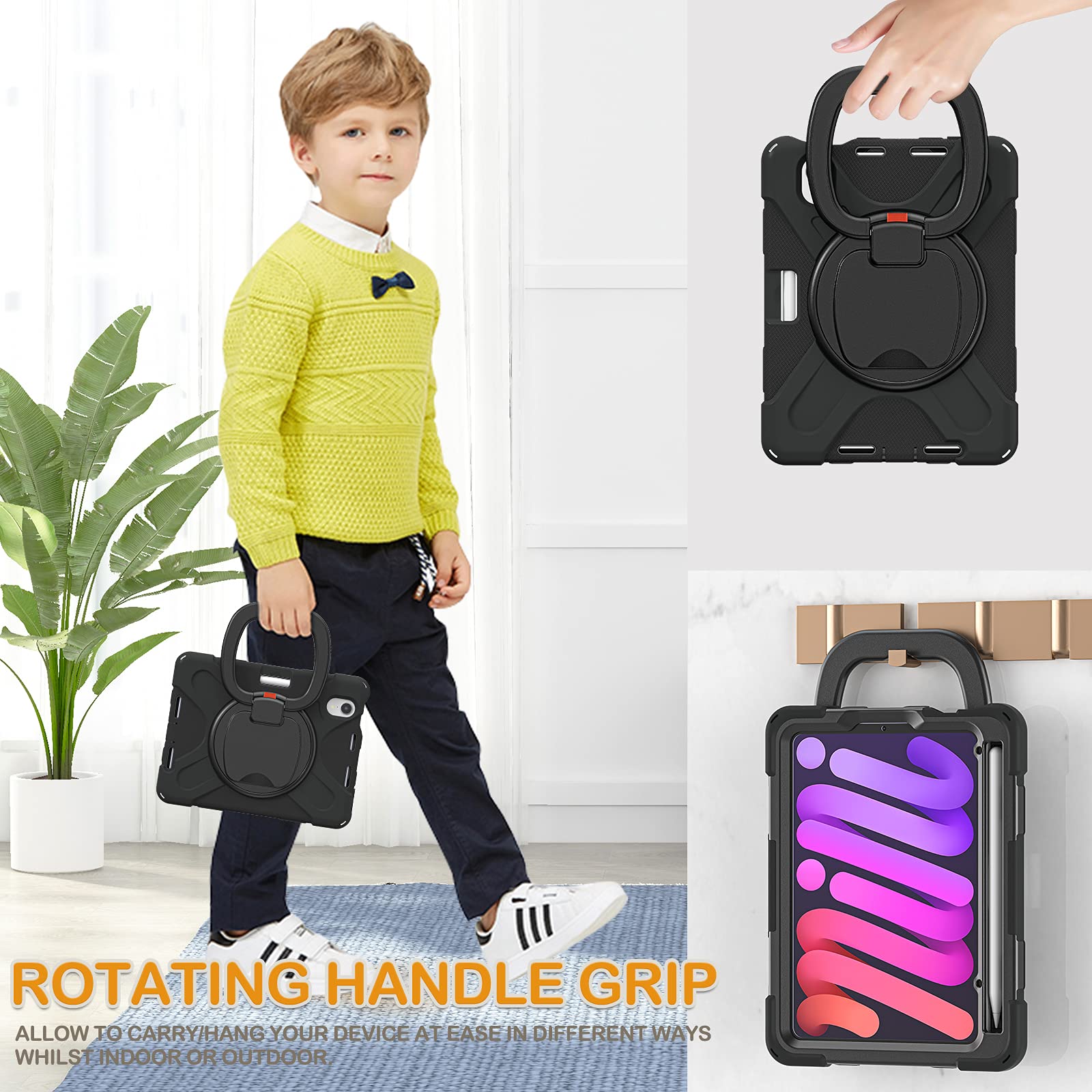 Braecn Case For Ipad Mini 6Th Generation 8.3    A2567/A2568/A2569, Silicone Cover W/Screen Protector, Pencil Holder [Supports 2N