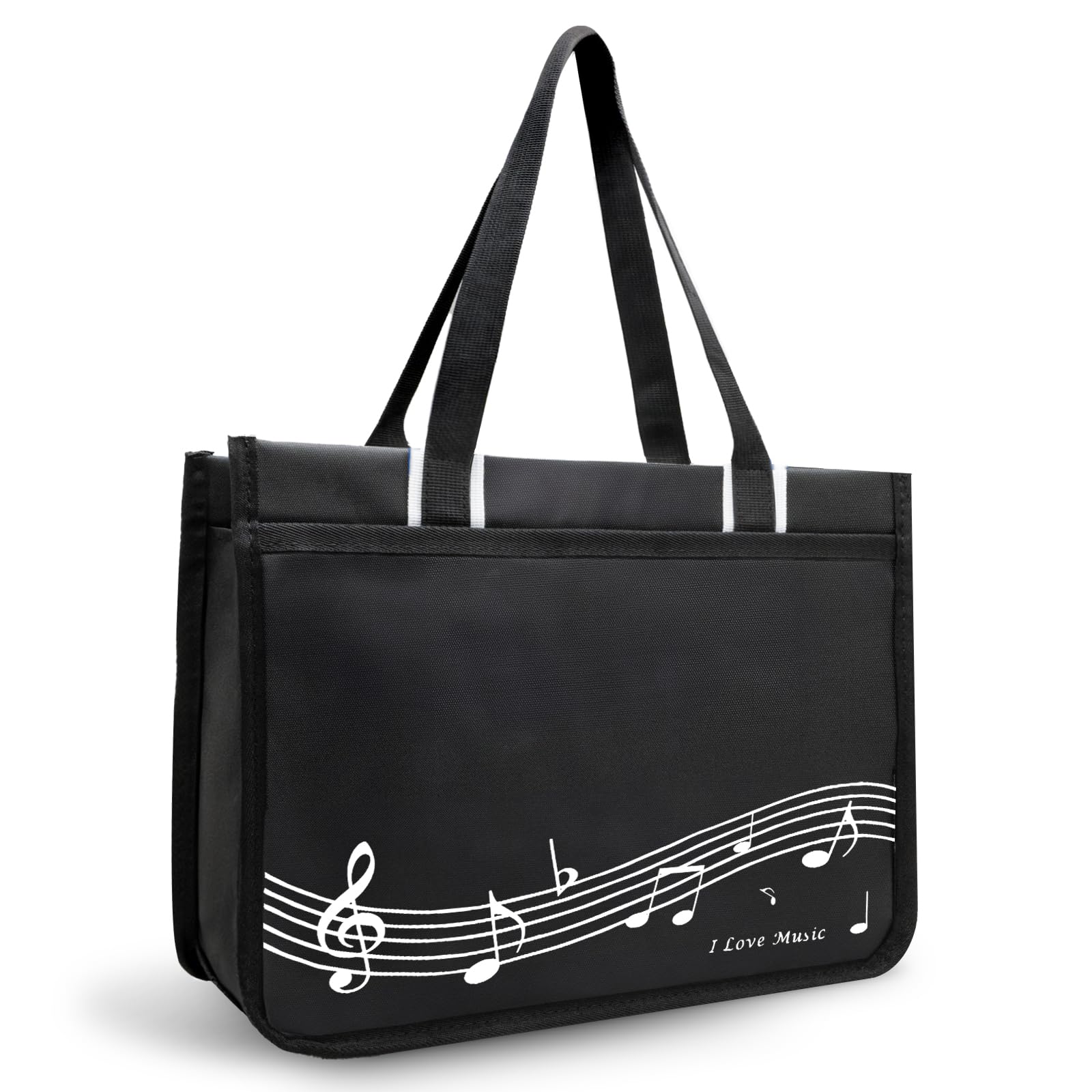 Bestsounds Piano Bag, Zipper Waterproof Music Book Tote Bag Piano Accessories For Students Kids, Women, Gifts For Musicians (Bla