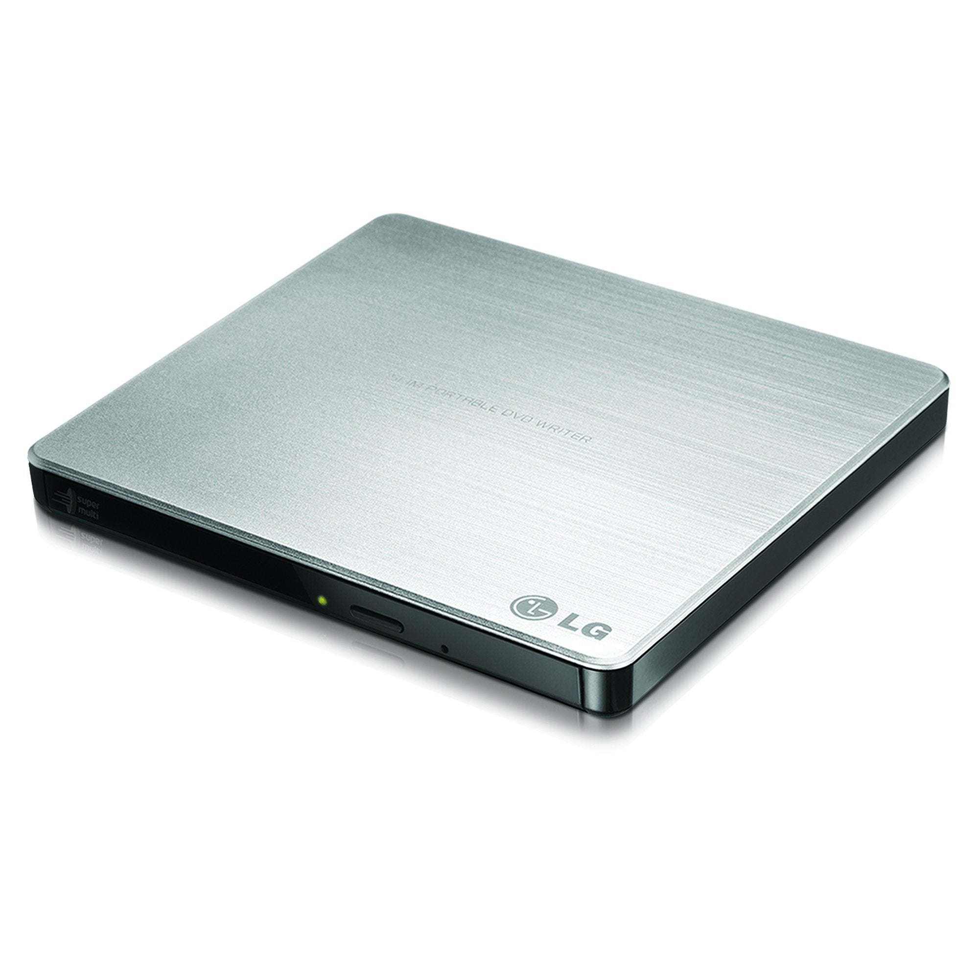 Lg Electronics 8X Usb 2.0 Super Multi Ultra Slim Portable Dvd+/ Rw External Drive With M Disc Support, Retail (Silver) Gp60Ns50