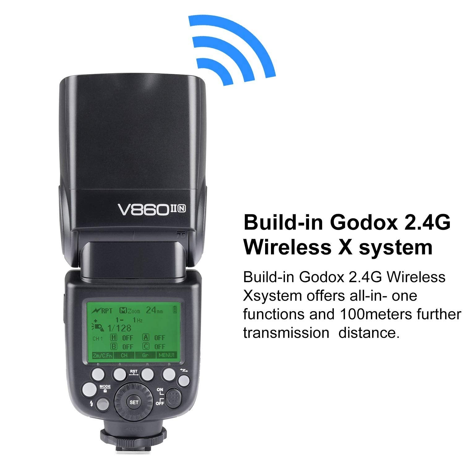 Godox V860Ii-N Kit I-Ttl Gn60 2.4G Hss 1/8000S Li-Ion Battery Camera Flash Speedlite Light For Nikon D800 D700 D7100 D5200 D300