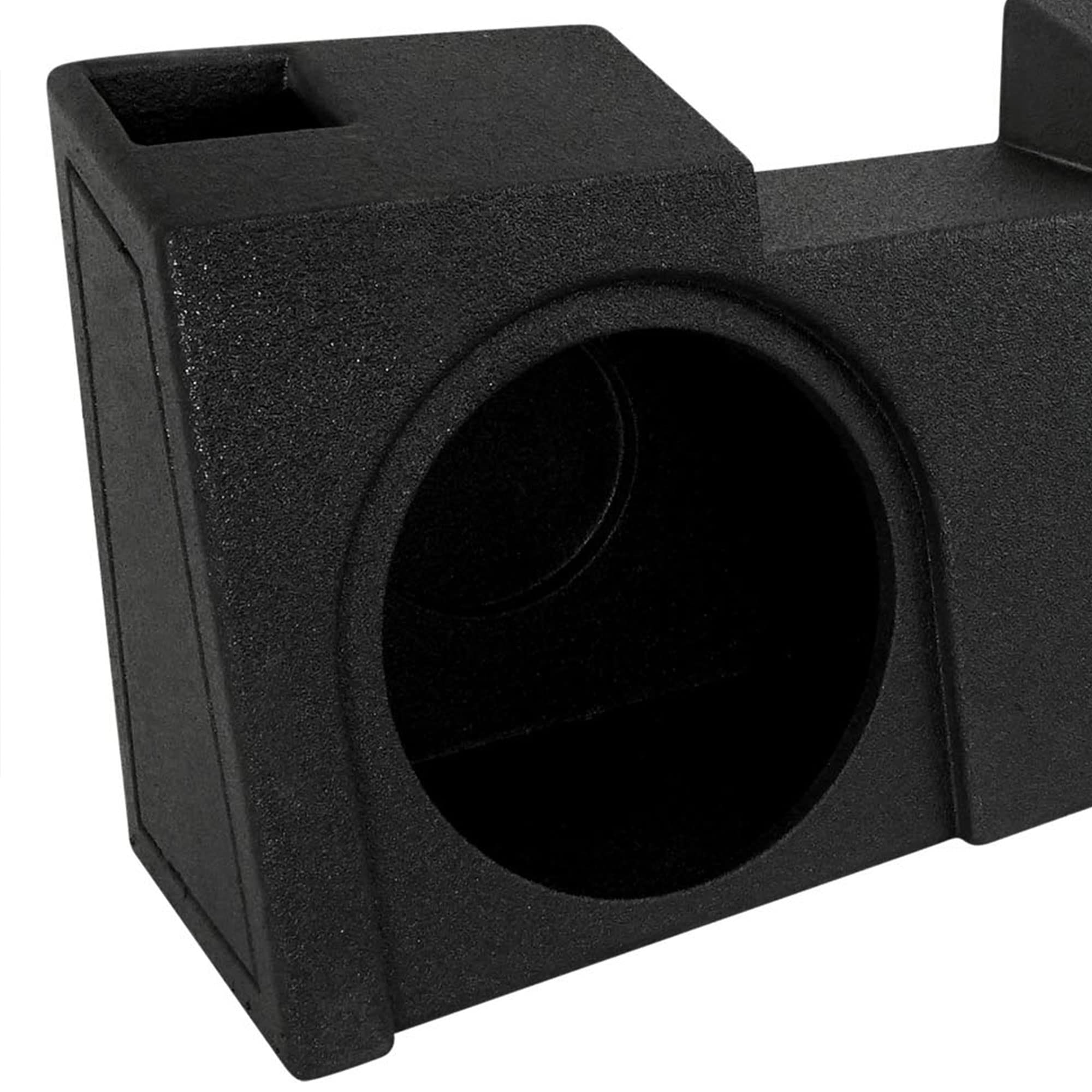 Q Power Underseat Upfire Dual 10 Inch Ported Subwoofer Box QBGMC19210 Wood Black for 2019-2022 GMC Chevy Crew Double Cab