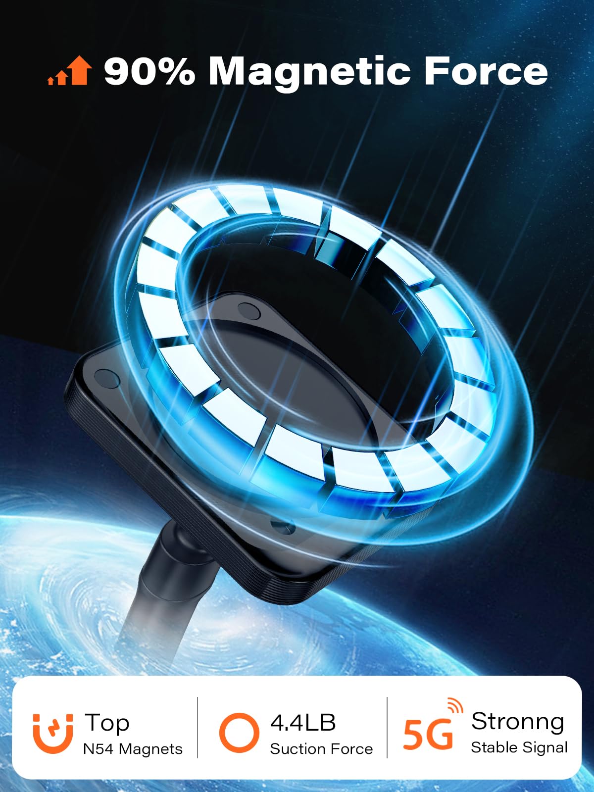 Apps2Car Magnetic Car Phone Holder, Compatible With Magsafe, Magnetic Phone Mount For Iphone 16 15 14 13 Series, Universal Magne