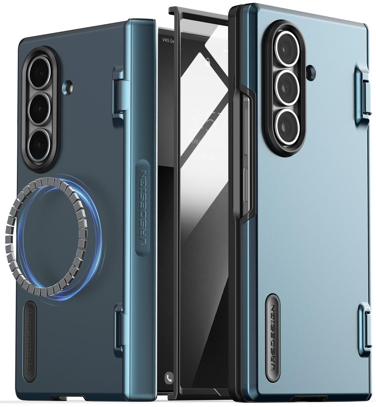 VRS DESIGN Terra Guard Modern for Galaxy Z Fold 7 (2025) - Magnetic Phone Case with Built-in Screen Protector, Rugged Dual Layer