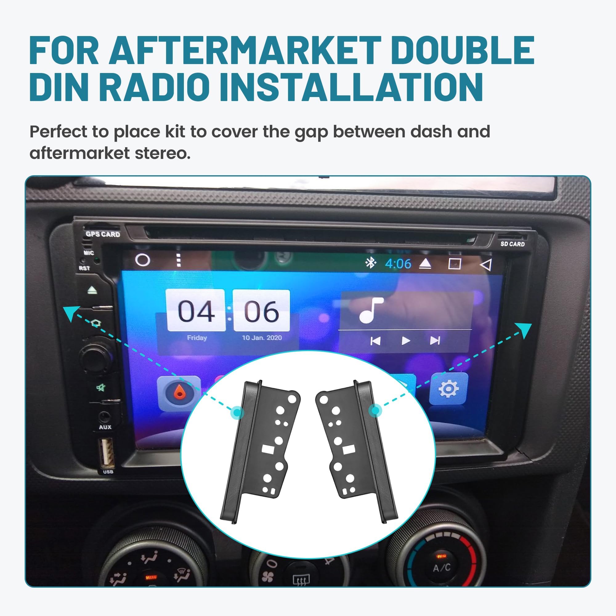 Nuith Double Din Aftermarket Radio Installation Dash Kit For Select 1997 2009 Toyota Camry/Avalon/Corolla 2004 2010 Scion Xb/Tc,