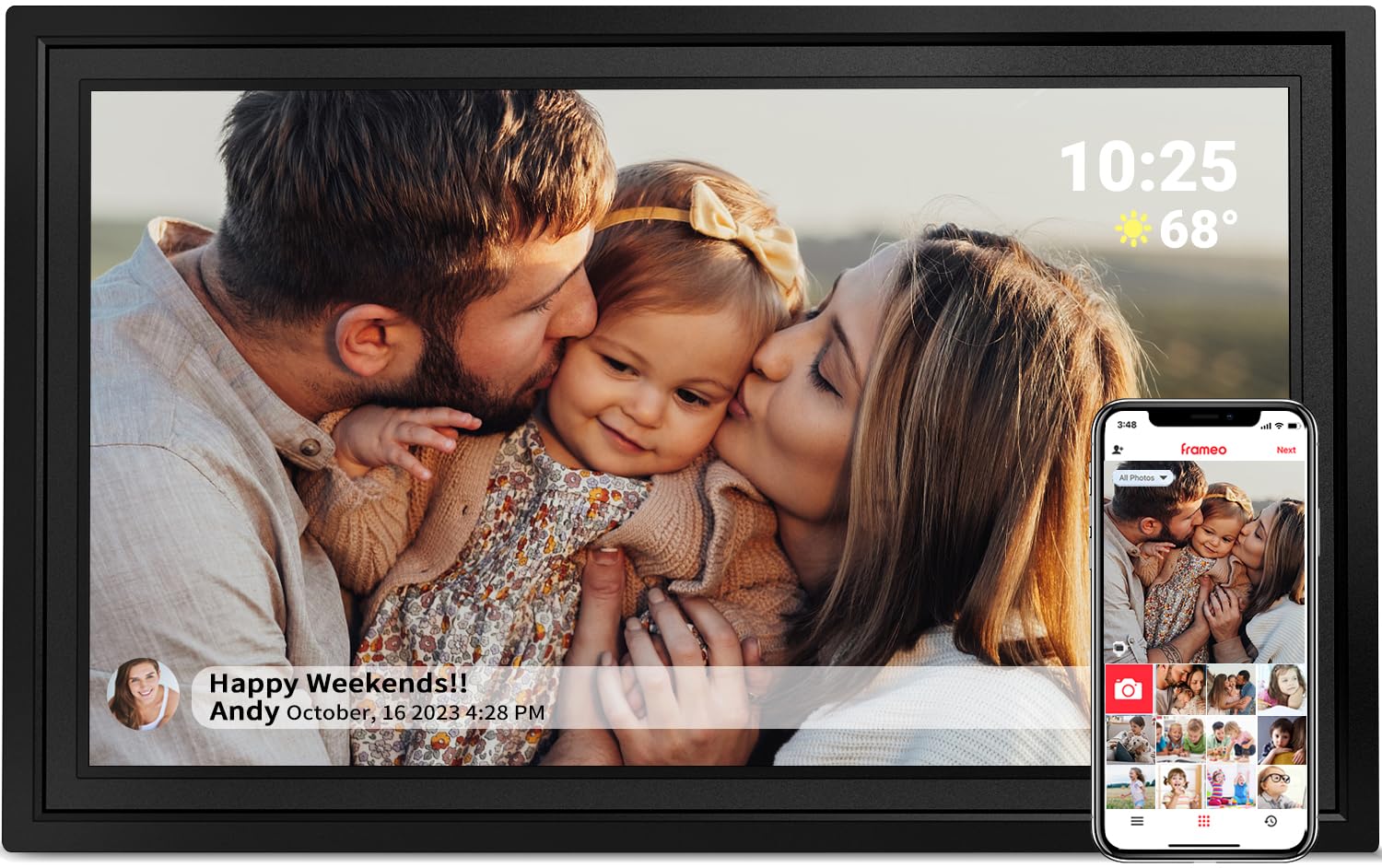 Yemsd Wifi Digital Picture Frame, 32Gb Memory, 15.6 Inch Large Digital Photo Frame With 1920X1080 Hd Ips Touchscreen, Auto Rotat