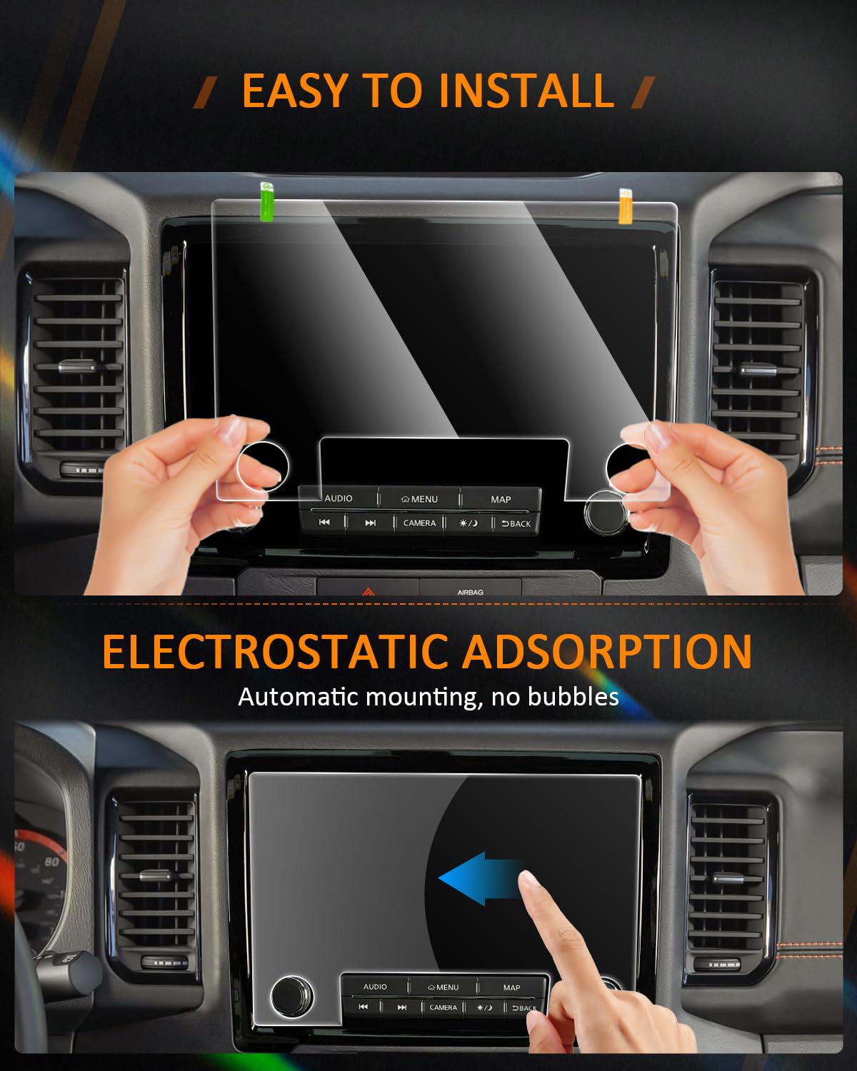 Cdefg For 2024 Nissan Frontier Screen Protector Touch Screen Display Cover For Nissan Frontier 2024 2022 2023 Accessories Pro X Pro 4X Frontier Prox Pro4X  9' Tempered Glass