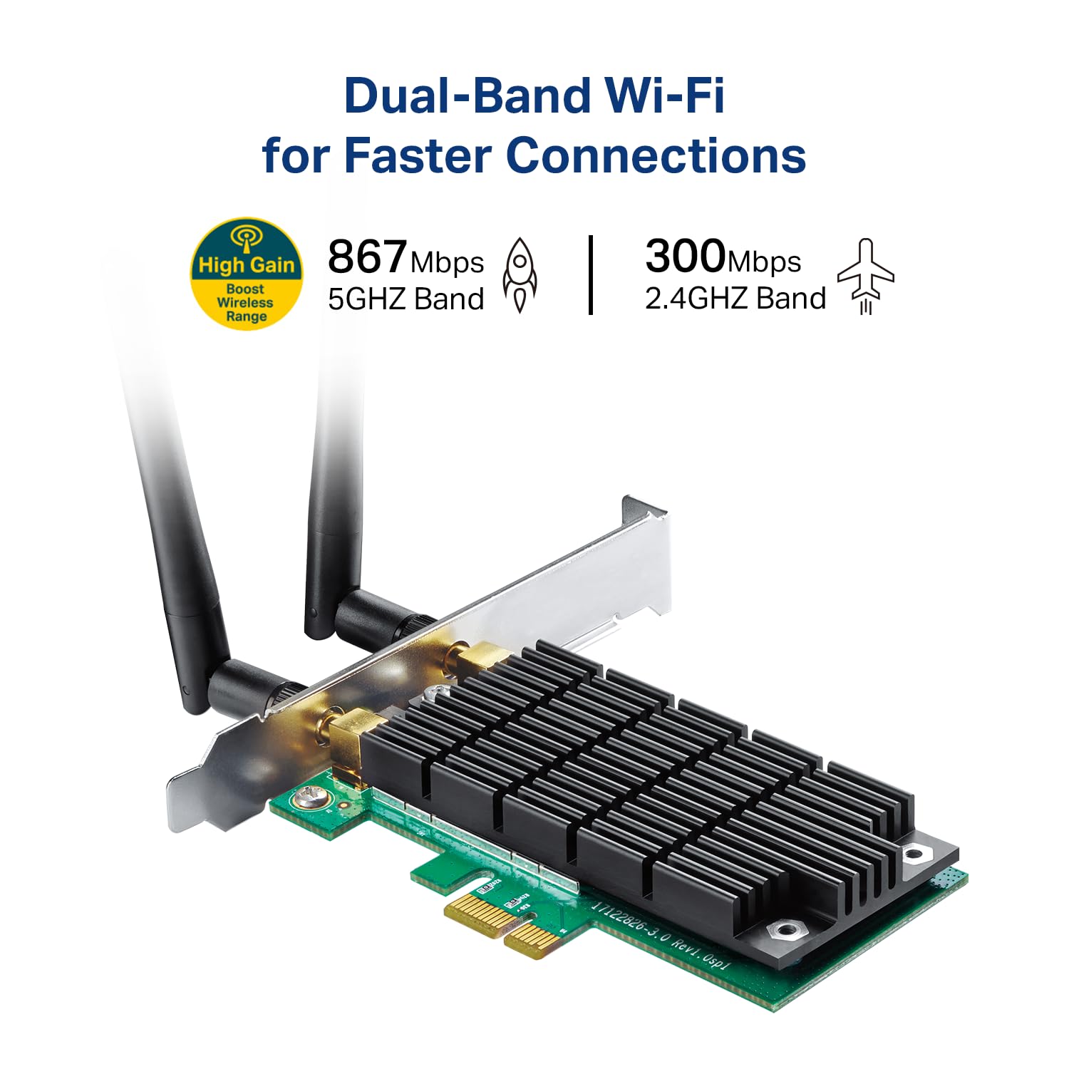 TP-Link AC1200 Archer T4E Dual Band Wireless PCIe WiFi Card Adapter Low Profile