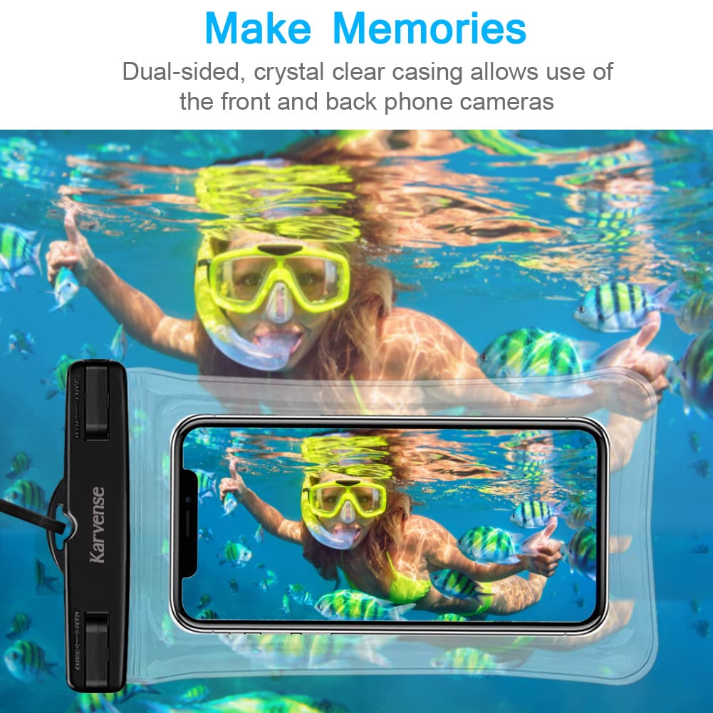 Karvense Waterproof Phone Pouch Case Floating, Waterproof Cell Phone Lanyard Bag/Holder For Iphone, Samsung Galaxy, Pixel, Unive