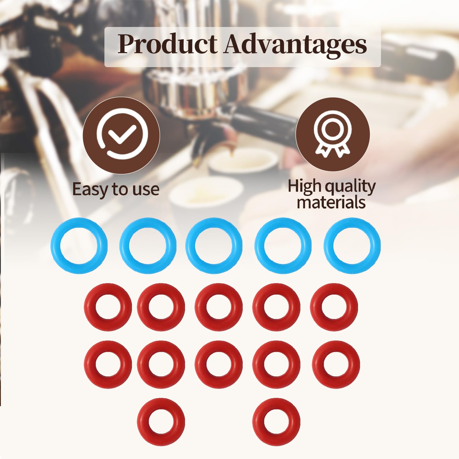 Abeskch O Rings Seal For Breville Espresso Machines Bes900/920/980/990 (5 Pcs Large Size, 12 Pcs Small Size)