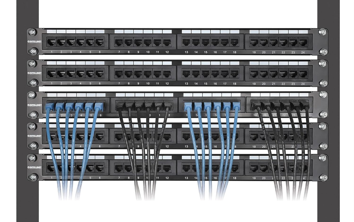 Intellinet Slim Cat8 Ethernet Network Patch Cable - 10-Pack - 40Gbps & 2000Mhz, Snagless Boot, 30Awg Pure Bare Copper Wire, Gold