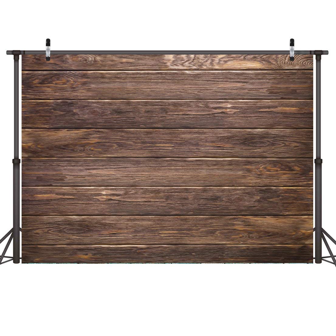 Lywygg 8X6Ft Thin Vinyl Brown Wood Backdrop Photographers Retro Wood Wall Background Cloth Seamless Cp 19 0806