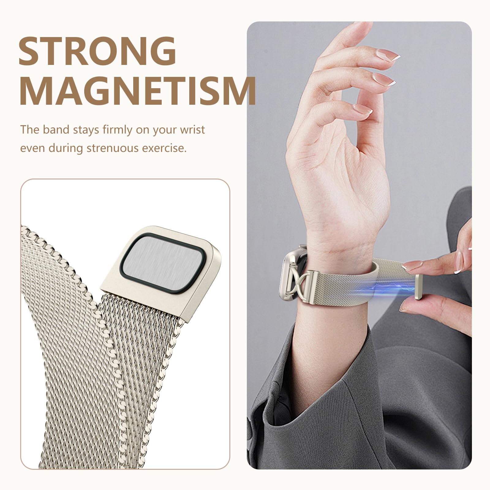 Dirrelo Band Compatible With Apple Watch Bands For Women 40Mm 41Mm 42Mm 44Mm 45Mm 49Mm 38Mm, Stainless Steel Mesh Loop Magnetic