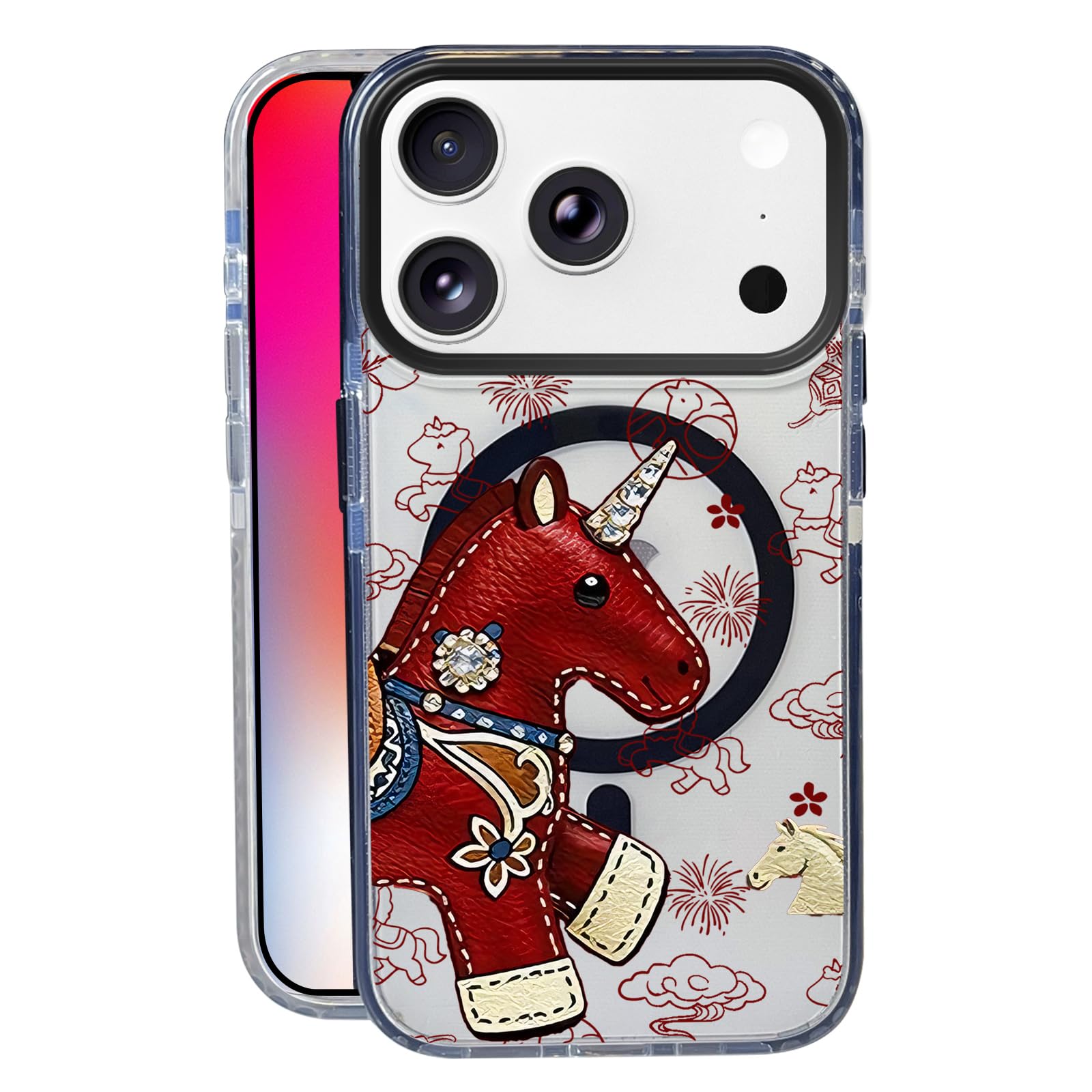 Nimeey Unicorn for iPhone 17 Pro Max Case,MagSafe Compatible,Matte Soft Slim Shockproof Cover,Anti-Fingerprint,Anti-Yellowing,An