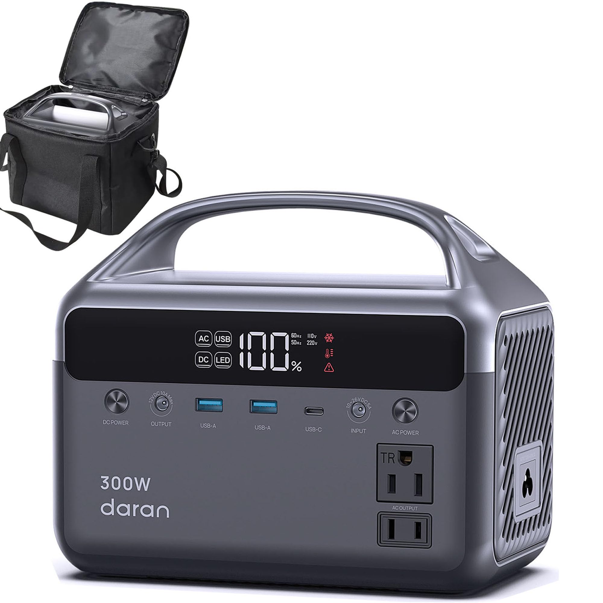 Portable Power Station 300W (600W Peak), 192Wh (60,000mAh) Solar Generator, LiFeP04 Battery with AC Outlets, 5.5LB Power Bank fo
