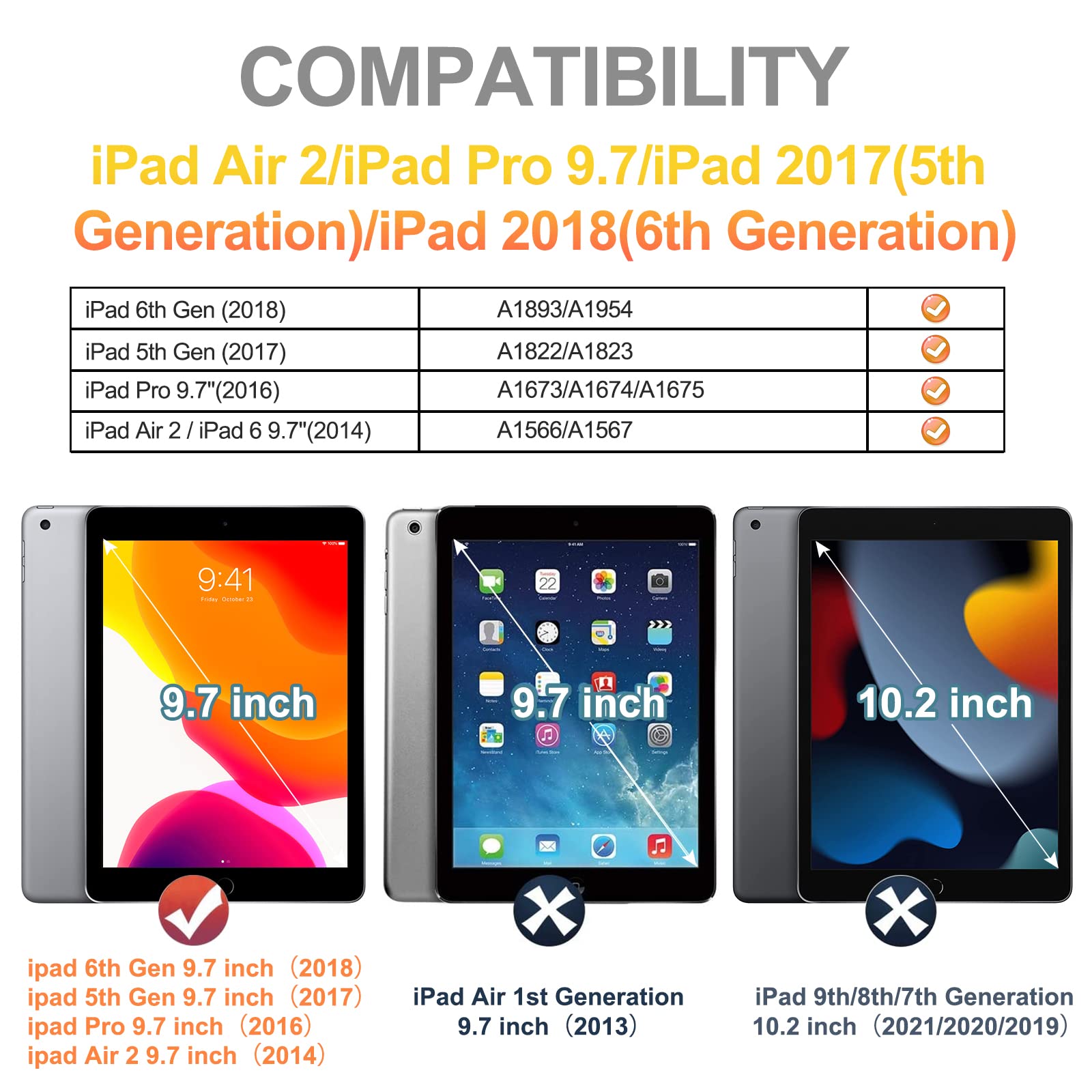 Braecn Kids Case For 9.7    Ipad 6Th/5Th Generation/Ipad Air 2 Heavy Duty Silicone Cover With Stable Kickstand, Multi Functional