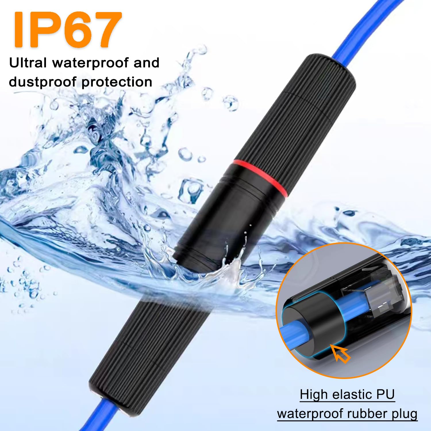 Tiedxioy (2 Pack Waterproof Ethernet Rj45 Coupler Poe, Rj45 Connector Female To Female For Outdoor Network Cable Extension, Ip67