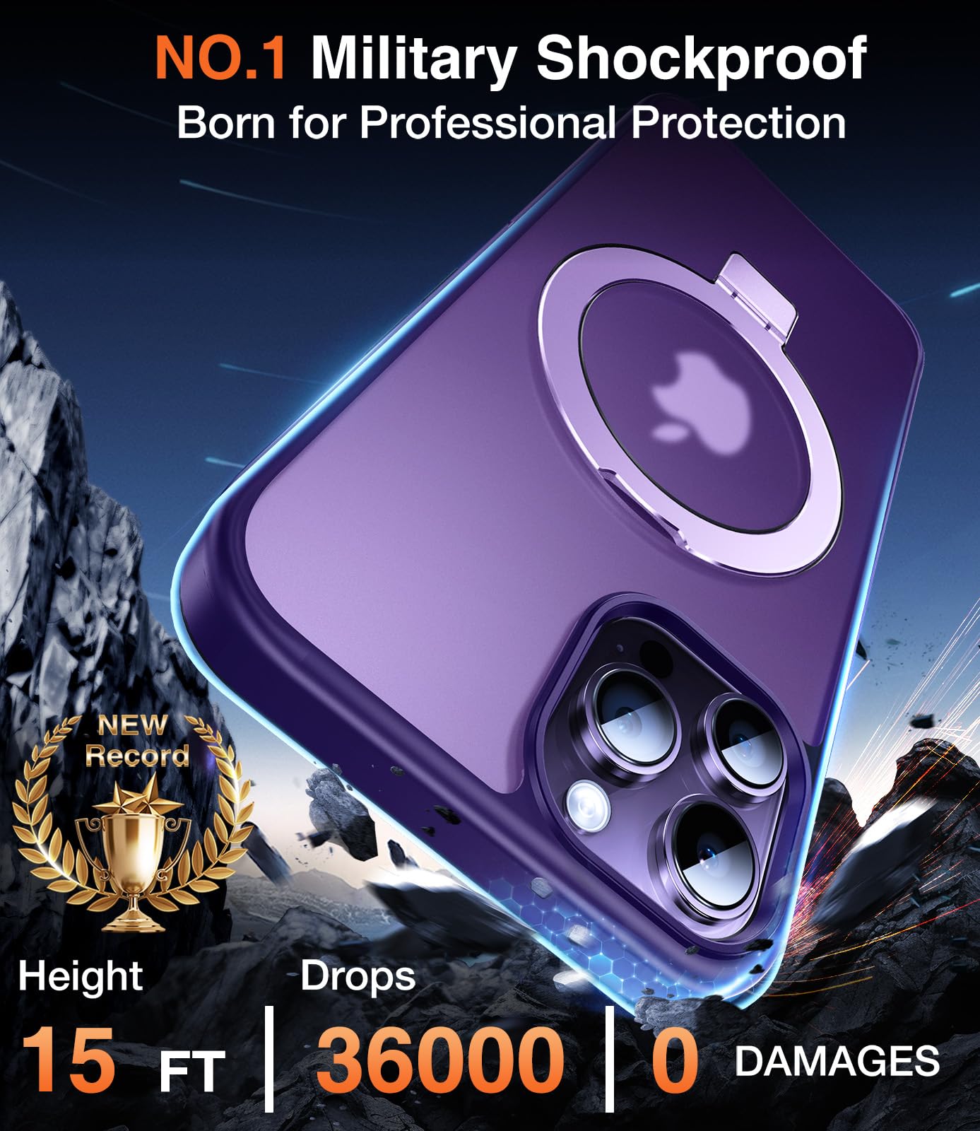 Chicfun 3-In-1 [Magnetic+Kickstand+Ring Holder] For Iphone 12 Pro Max Case Stand Ring Holder Compatible With Magsafe, Military S