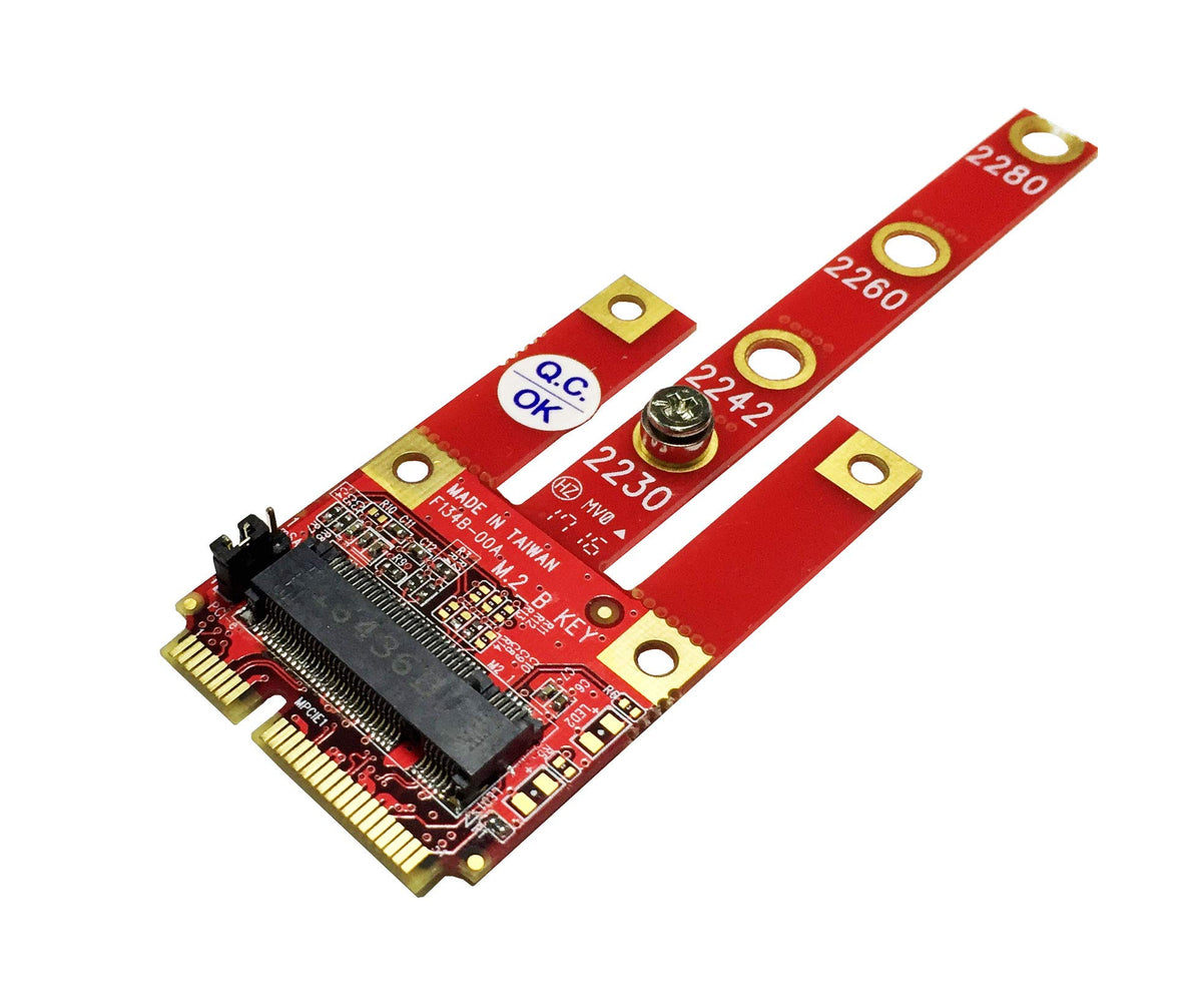 Ableconn Mpex-134B Mini Pcie Adapter With M.2 Key B Slot - Support Usb/Pcie/Sata Based M2 B Key Or B-M Key Module For Mini Pci E