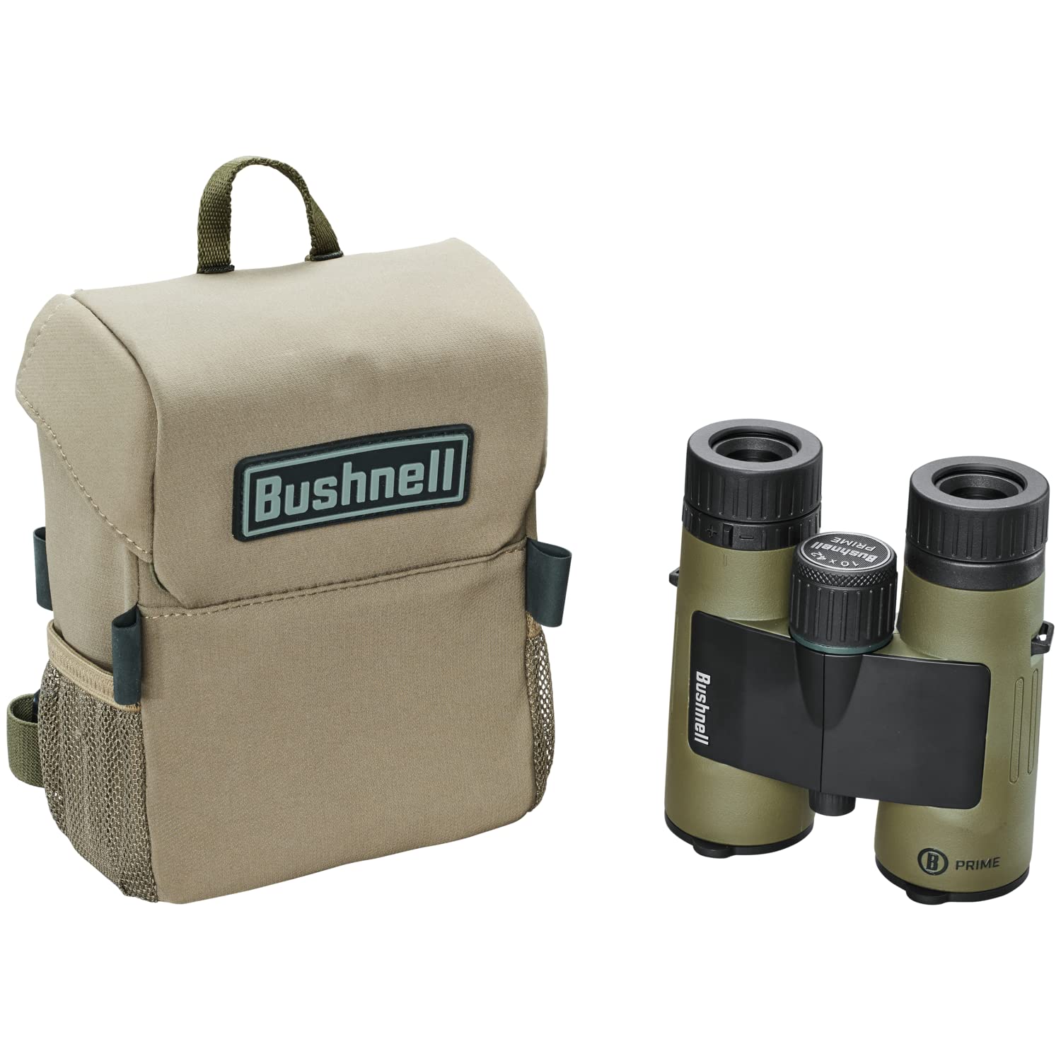 Bushnell Prime 10X42 Binocular And Vault Bino Caddy Combination Pack, Waterproof Hunting Binocular With Rugged Binocular Pouch F