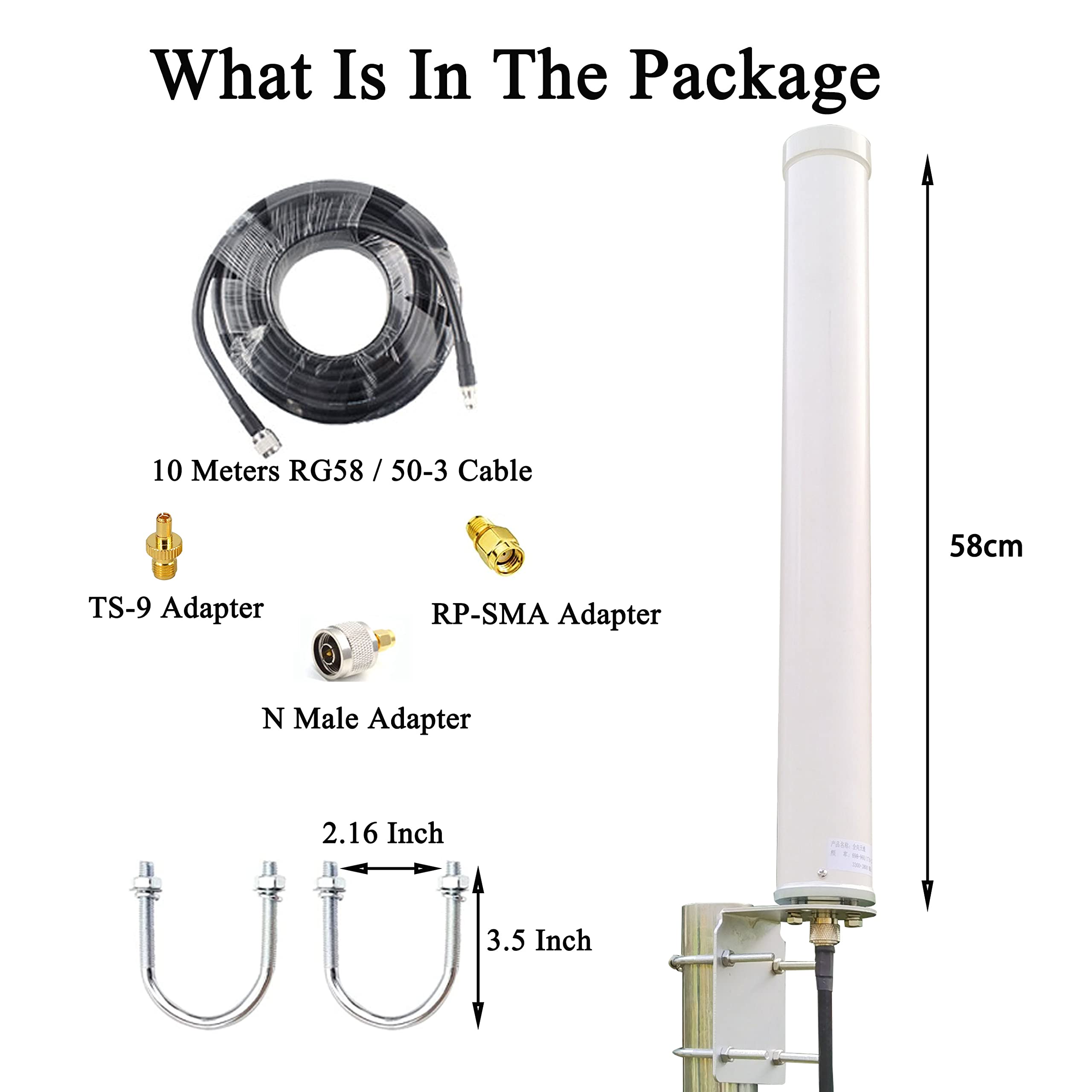 Omni Directional 5G 4G Lte Antenna/Outdoor Wifi Antenna Long Range /4G Lte Antenna /Ts9 Antenna/Cell Phone Antenna 698 3800Mhz 1