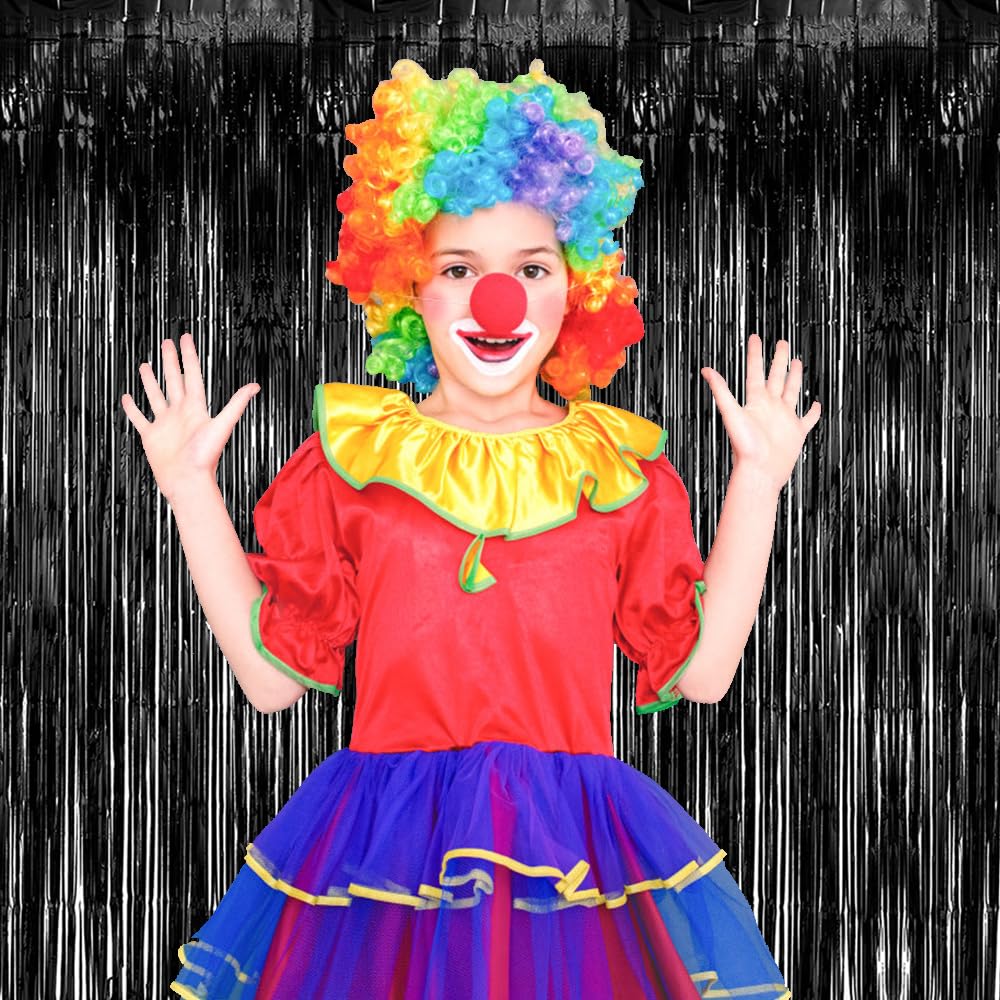 3 Pack Black Fringe Backdrop Streamers Halloween Party Decorations Black Tinsel Foil Curtains Photo Booth Backdrop Birthday Wedn