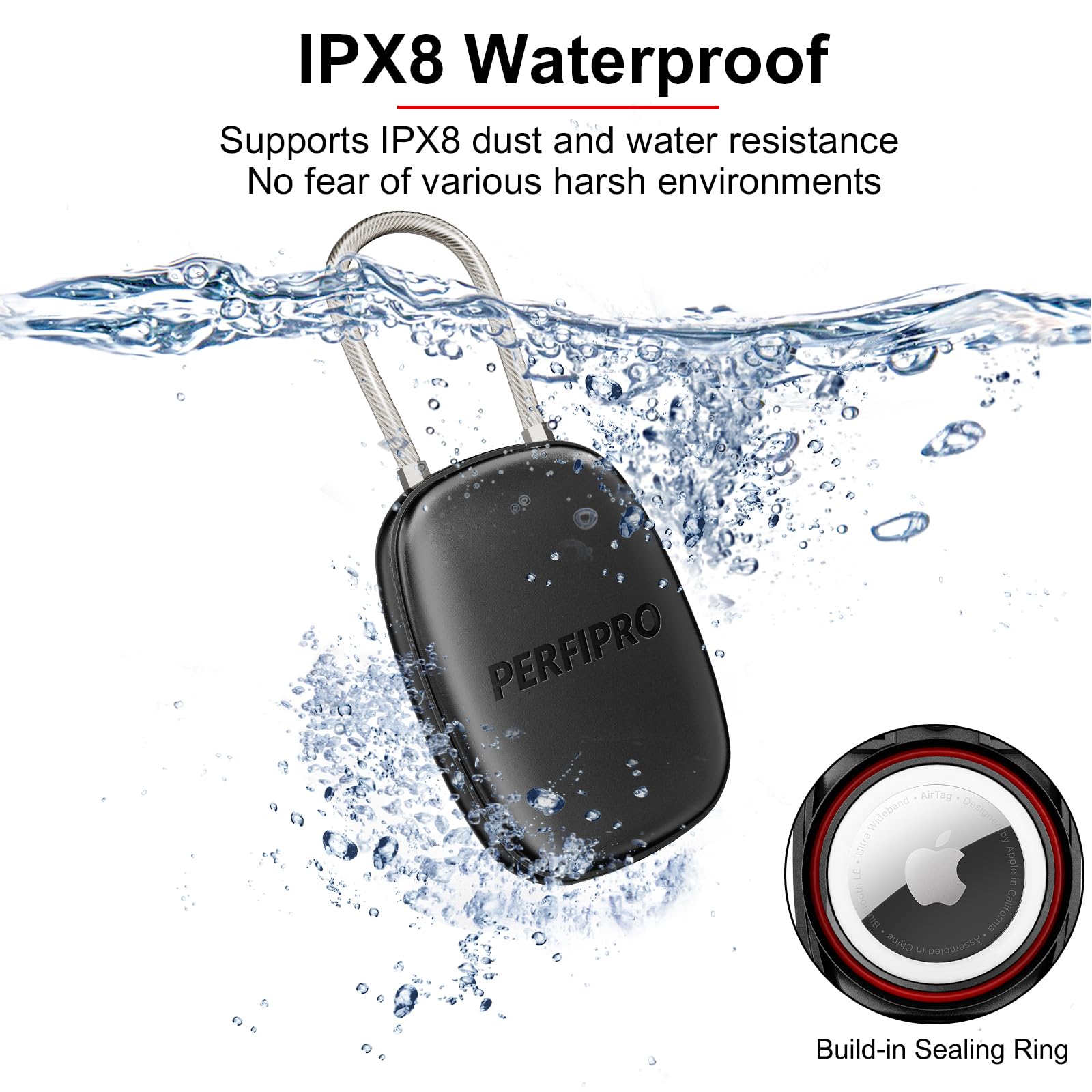 Waterproof Airtag Keychain Holder 4 Pack, Air Tag Lock Case Compatible With Apple Airtags, Protective Airtag Holder Case With Wi