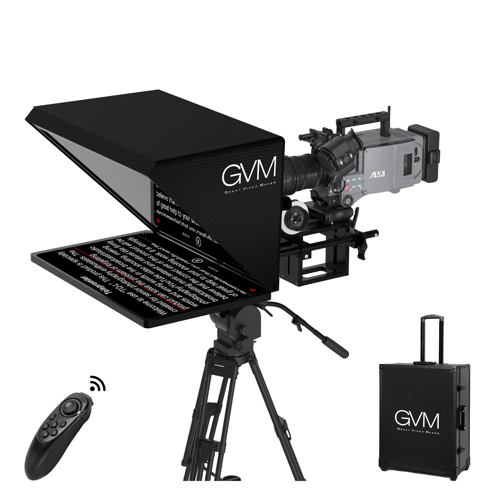 Gvm Teleprompter Kit For Digital Cameras/Camcorders Portable 18.5'' Teleprompter Kit With Remote Control & App,With 18.5'' Andro