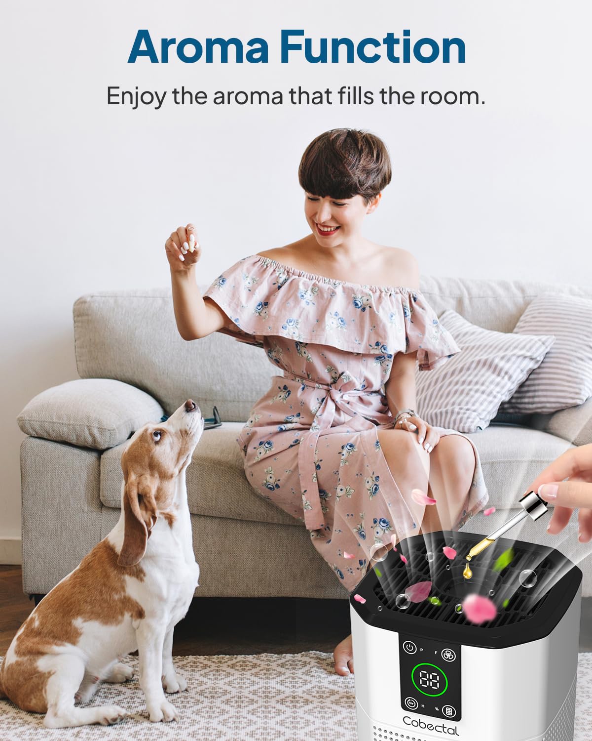 2 Pack Air Purifier For Home Bedroom, Cobectal Room Air Cleaner With H13 True Hepa 3-In-1 Filter, Aroma Function & Sleep Mode, D