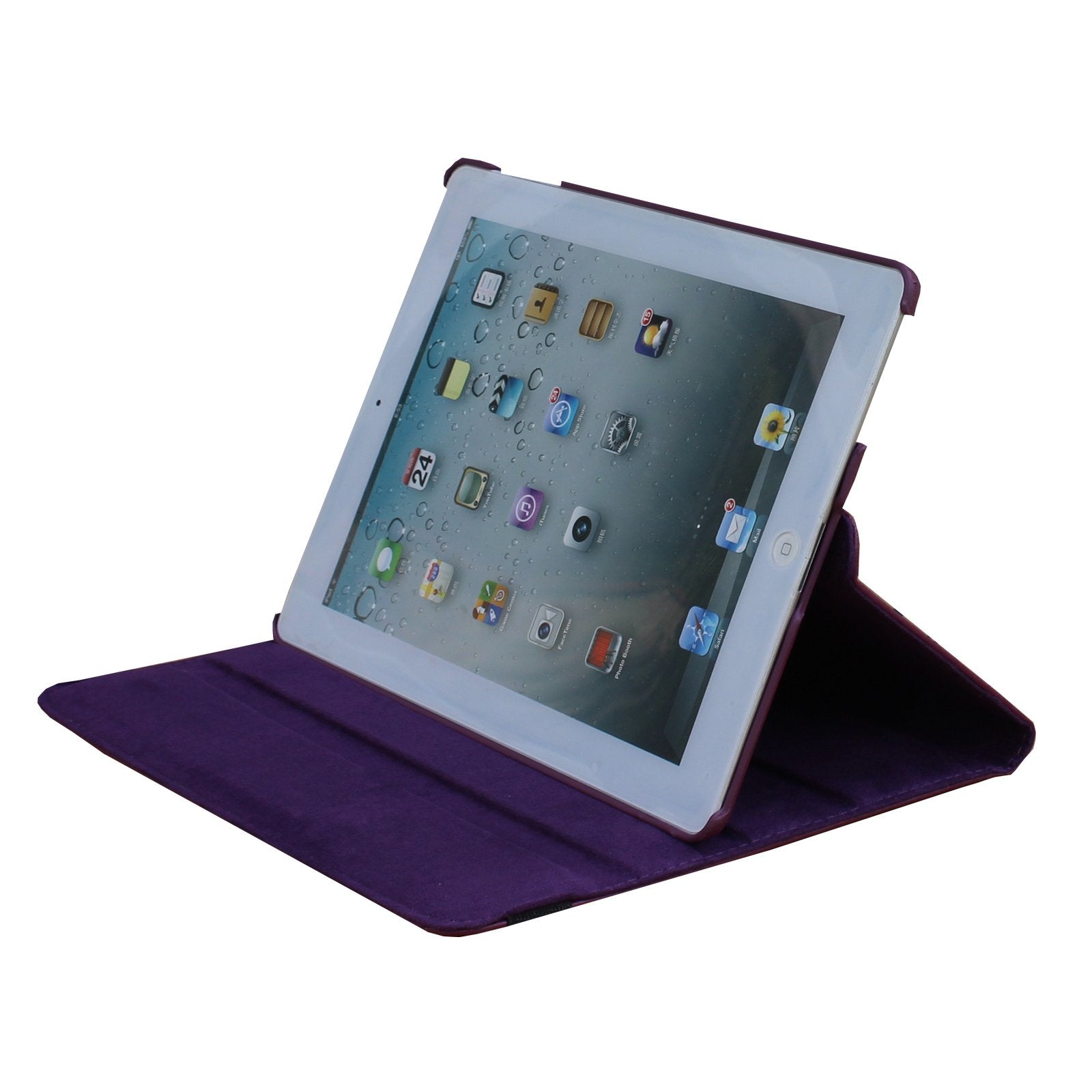 Jytrend Case For Ipad Air 2, Rotating Stand Smart Case Cover Magnetic Auto Wake Up/Sleep For A1566 A1567 Mglw2Ll/A Mh0W2Ll/A Mgl12Ll/A Mh2V2Ll/A Mh2W2Ll/A Mh2U2Ll/A (Purple)