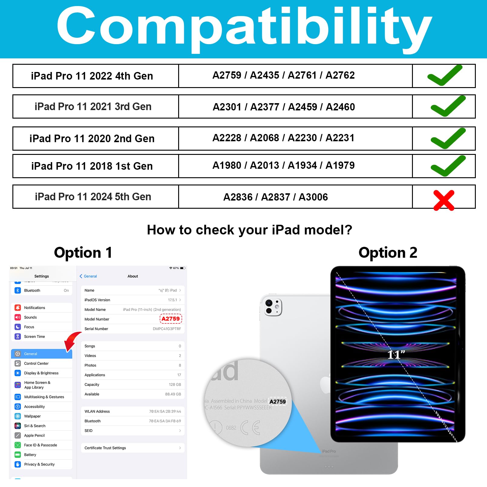 Case For Ipad Pro 11 Inch 2022/2021/ 2020/2018: Military Grade Tpu Cover For Ipad 11 Inch 4Th/ 3Rd/ 2Nd/ 1St/ Generation With Sc