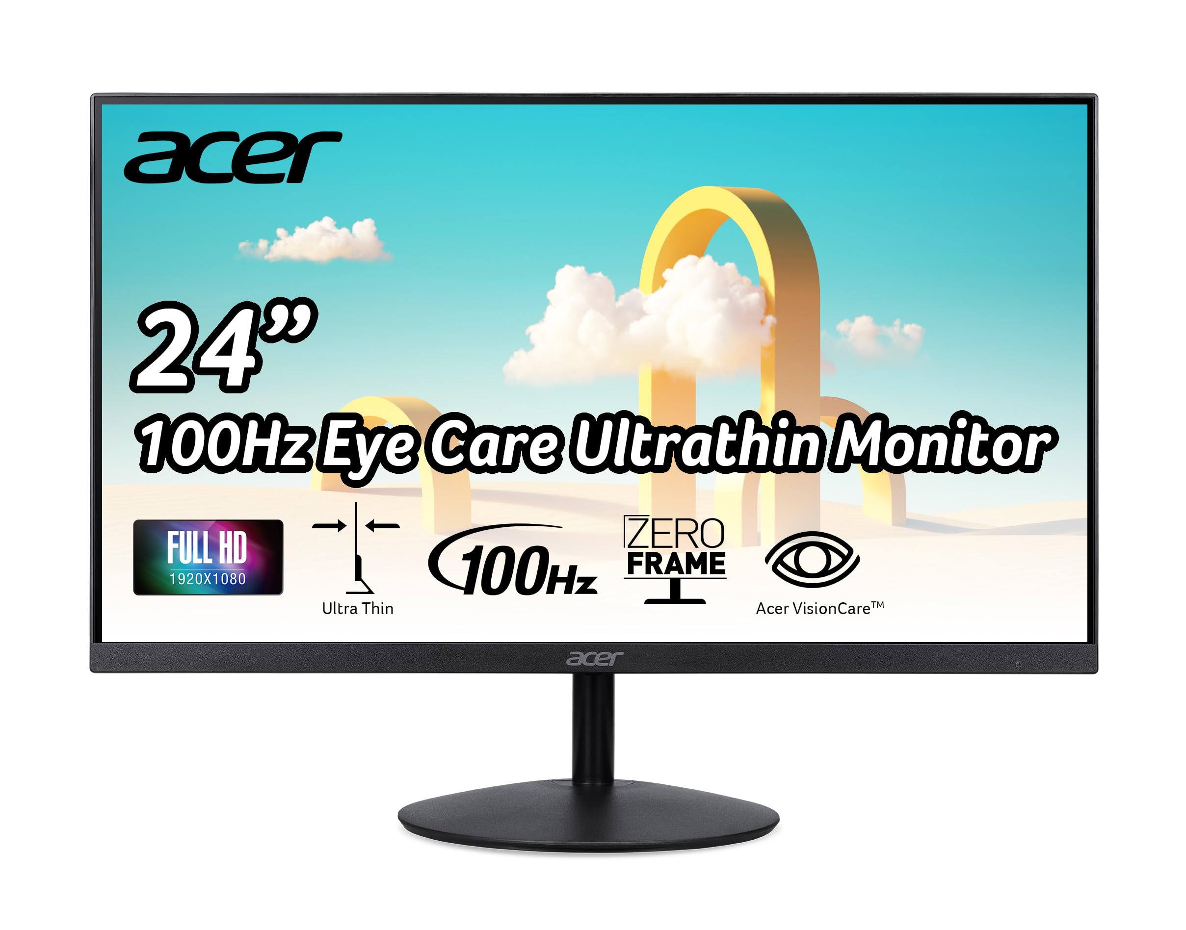 Acer Sb242Y Hbi 23.8'' Full Hd (1920 X 1080) Zero Frame Gaming Office Monitor | Amd Freesync Technology | Ultra Thin Stylish Des