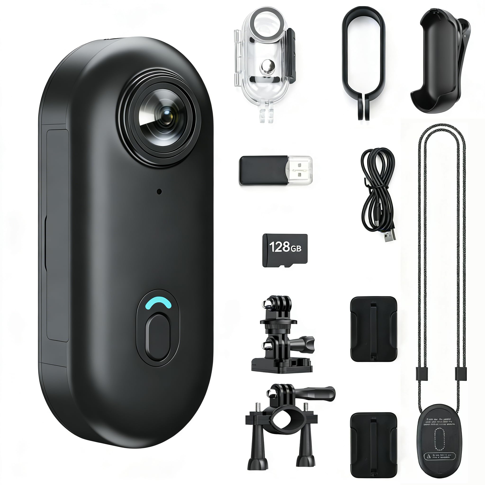 JETO 4K Mini Body Camera 64G, Wearable Magnetic Clip-On Camera, 150 Wide Angle POV, WiFi App Live View, Waterproof Case, Helmet/