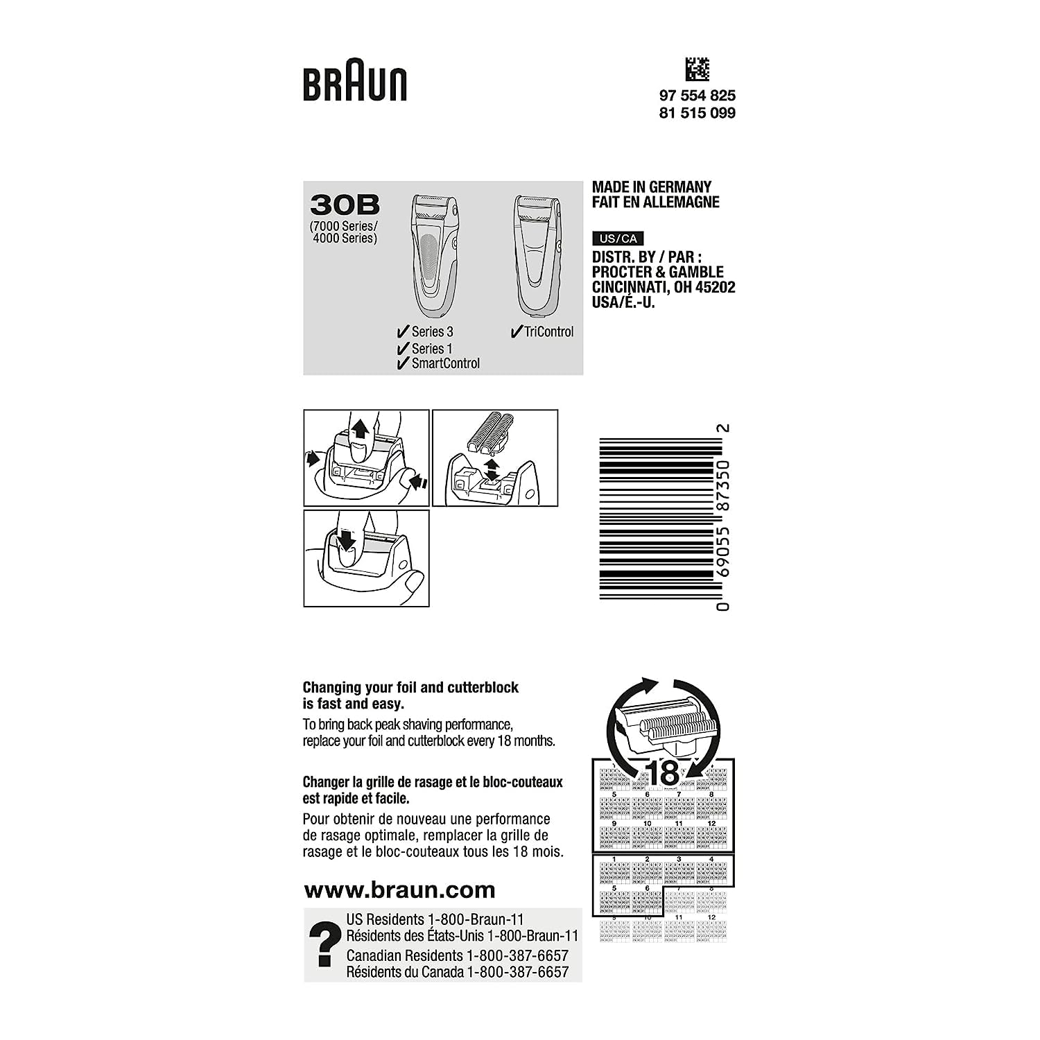 Braun Series 3 Old Generation Electric Shaver Replacement Head   30B   Compatible With Electric Razors Smartcontrol, Tricontrol,