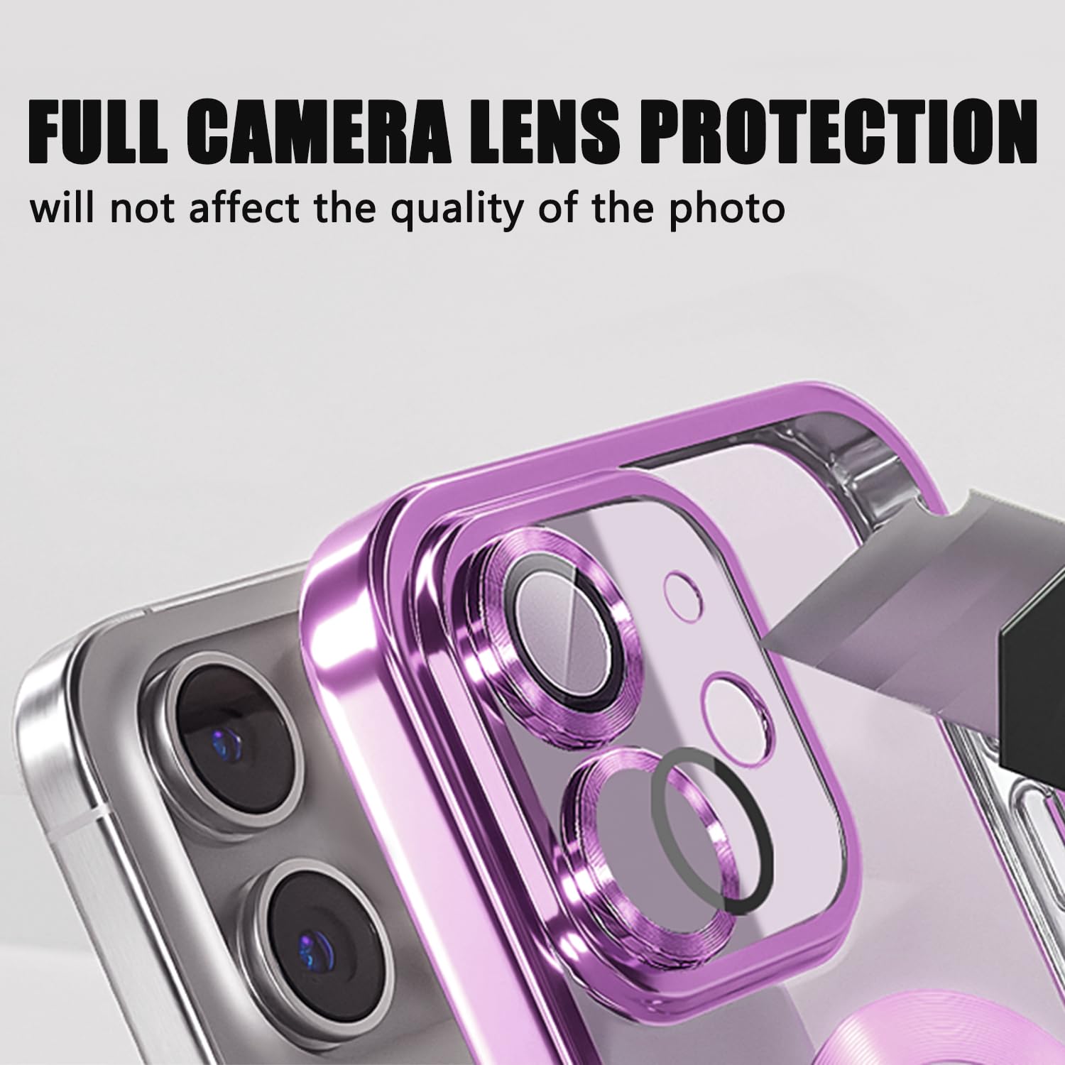 Misscase For Iphone 11 Magnetic Glitter Case Compatible With Magsafe,Full Protection Slim Shockproof Anti Scratch Case With Came