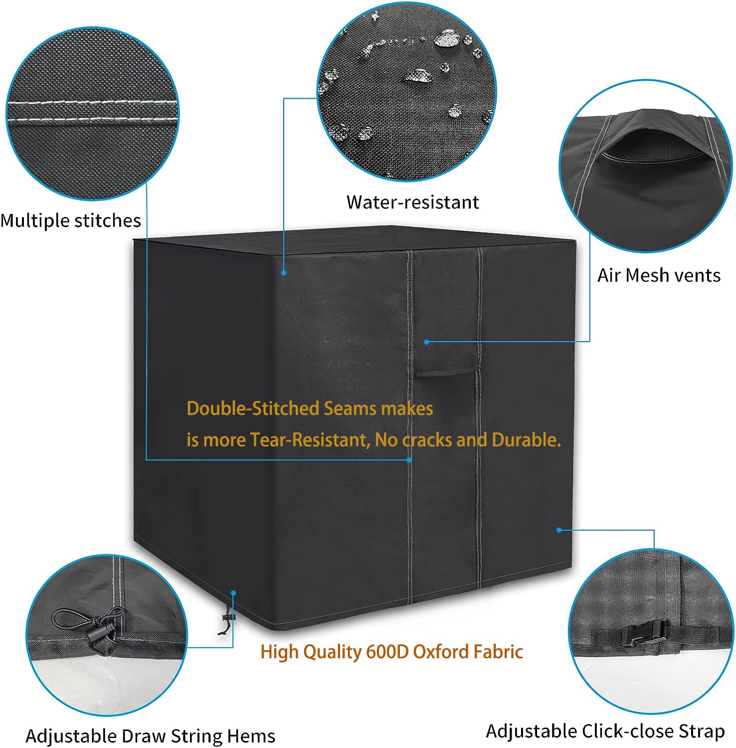 Adamoss Air Conditioner Covers For Outside Units Ac Covers For Outside 600D Oxford Fabric Water Resistant Fabric Windproof Desig