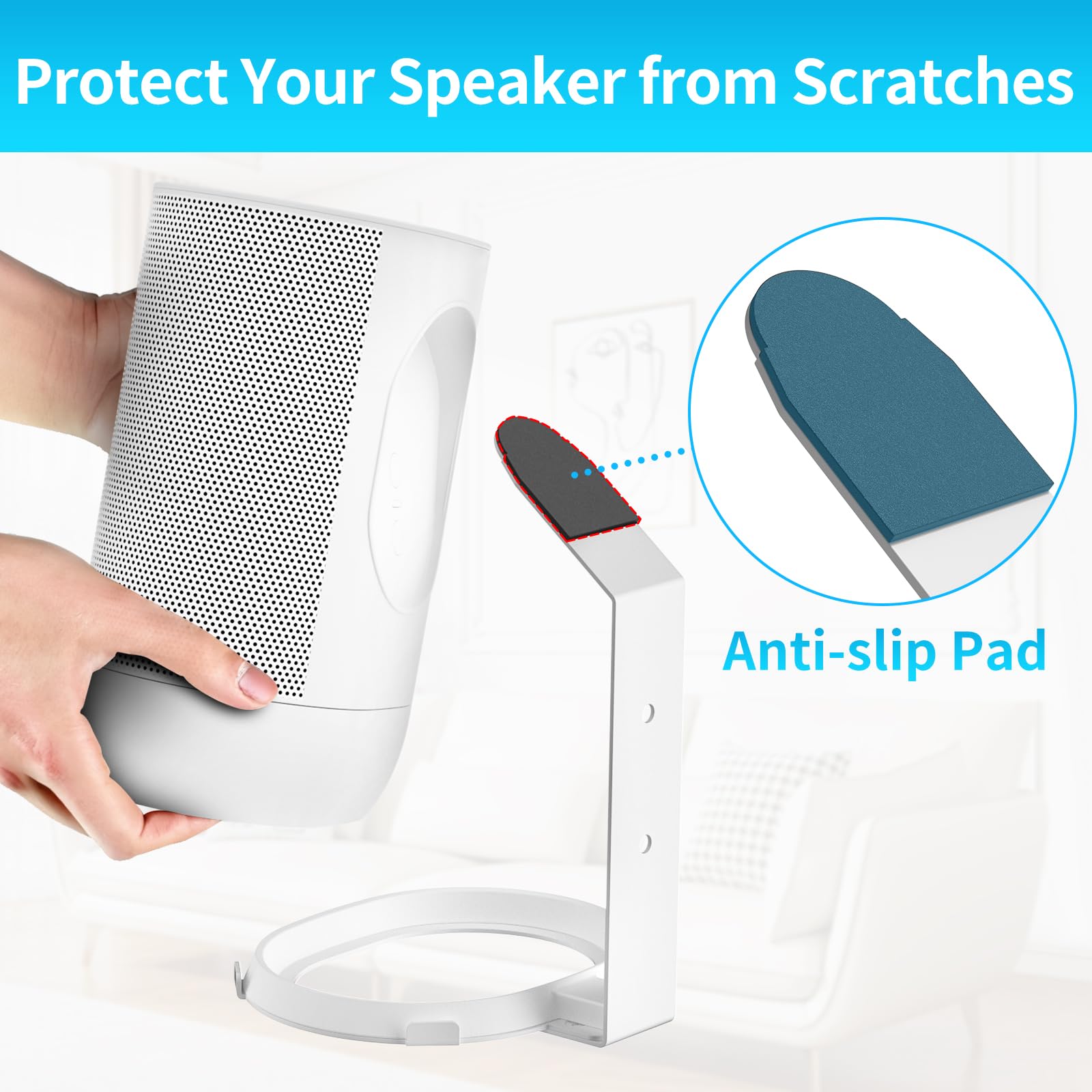 Heavy Duty Wall Mount Bracket For Sonos Move 2 And Sonos Move Mount Indoor/Outdoor   Easy To Install Speaker Mount For Sonos Mov