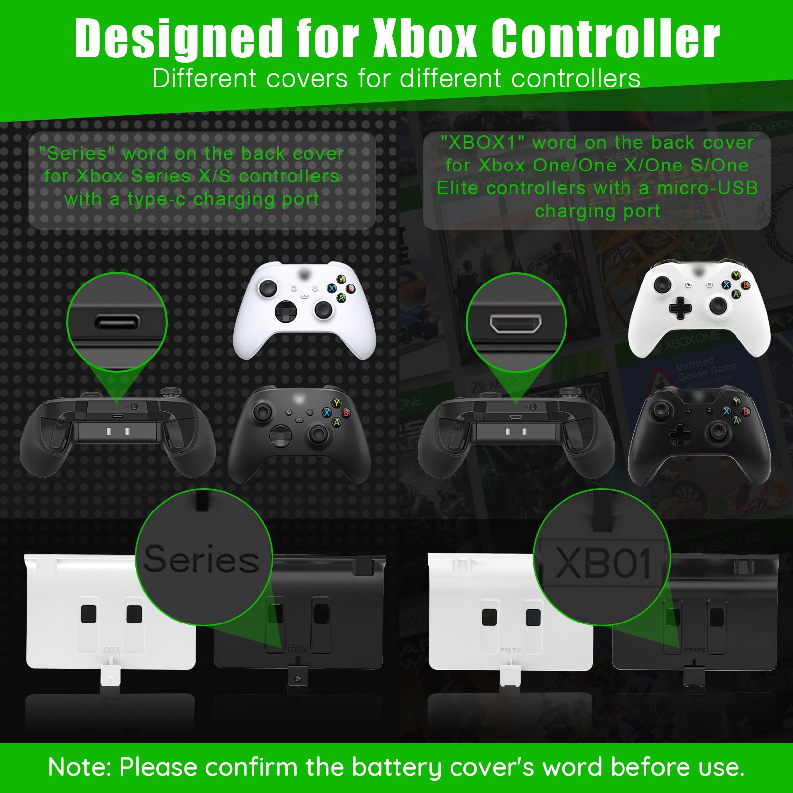 Kekucull Dual Dock Charging Station Compatible With Xbox Series X/S, Xbox One/One X/One S Controllers, Charger For Xbox Controll