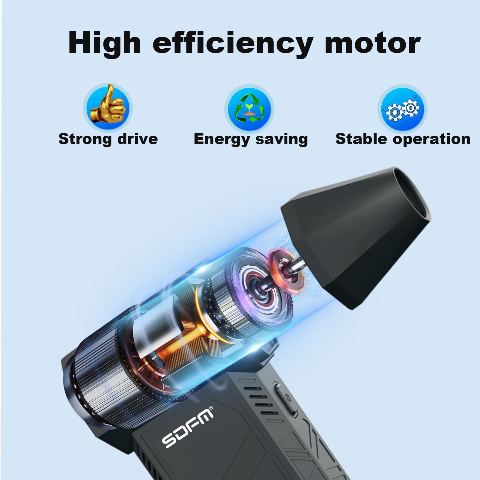 Sdfm Electric Air Duster   130000Rpm Compressed Air Duster,3 Gear Adjustable Jet Dry Blower Can Reusable Can For Computer Keyboa