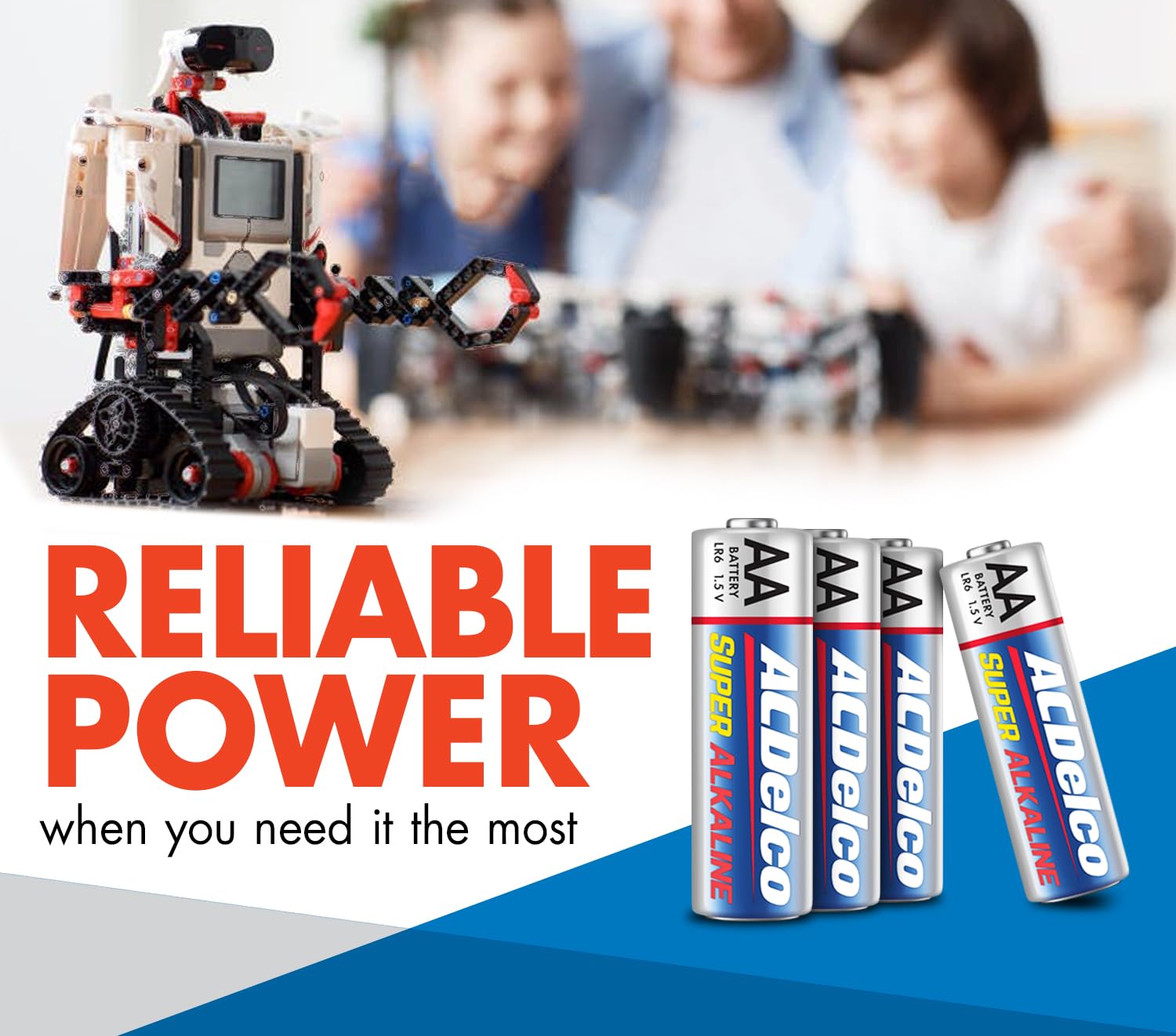 Acdelco 48 Count Double Aa Batteries, Maximum Power Super Alkaline Battery, 10 Year Shelf Life, Reclosable Packaging