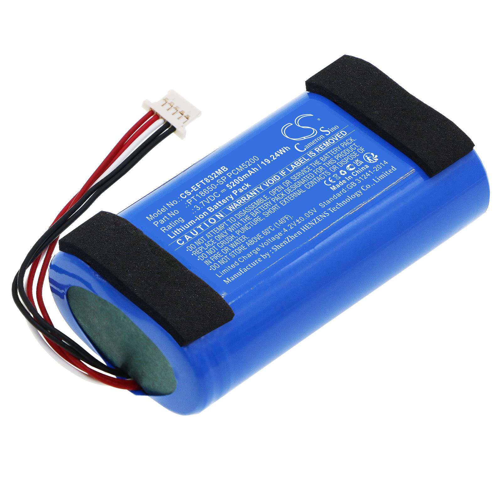 Fyiogxg Cameron Sino Battery For Eufy Spaceview Pro Baby Cam, T8321 M Pn:Eufy Pt18650 Sp Pcm5200 5200Mah / 19.24Wh