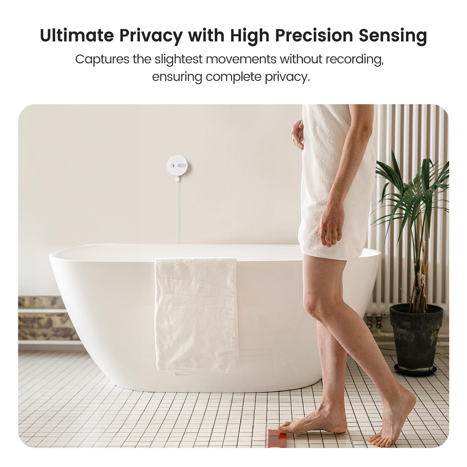 Treatlife Wifi Presence Sensor, 24G Mmwave Radar Smart Motion Sensor Wired, Support Alexa/Google Home, Real Time Human Occupancy