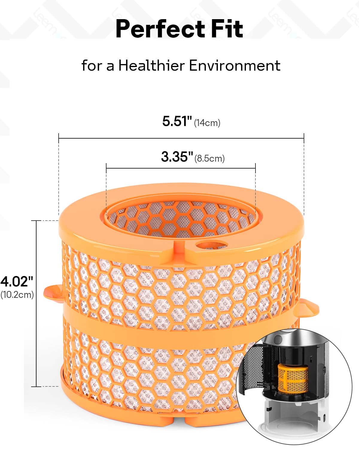 Leemone Upgraded Carbon Fiber Evaporator Filter Replacement Compatible With Dyson Ph01 Ph02 Ph03 Ph04 Ph3A Air Purifier Humidifi